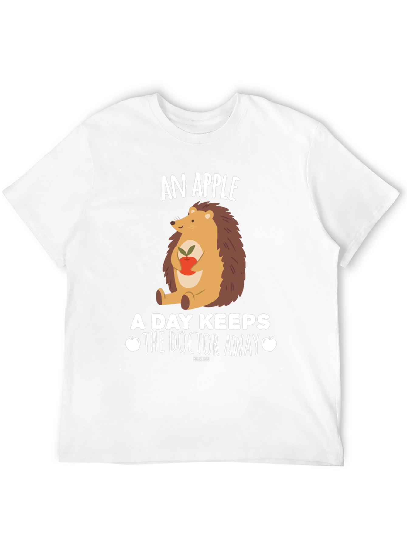 Black An Apple a Day Hedgehog T-Shirt view 12