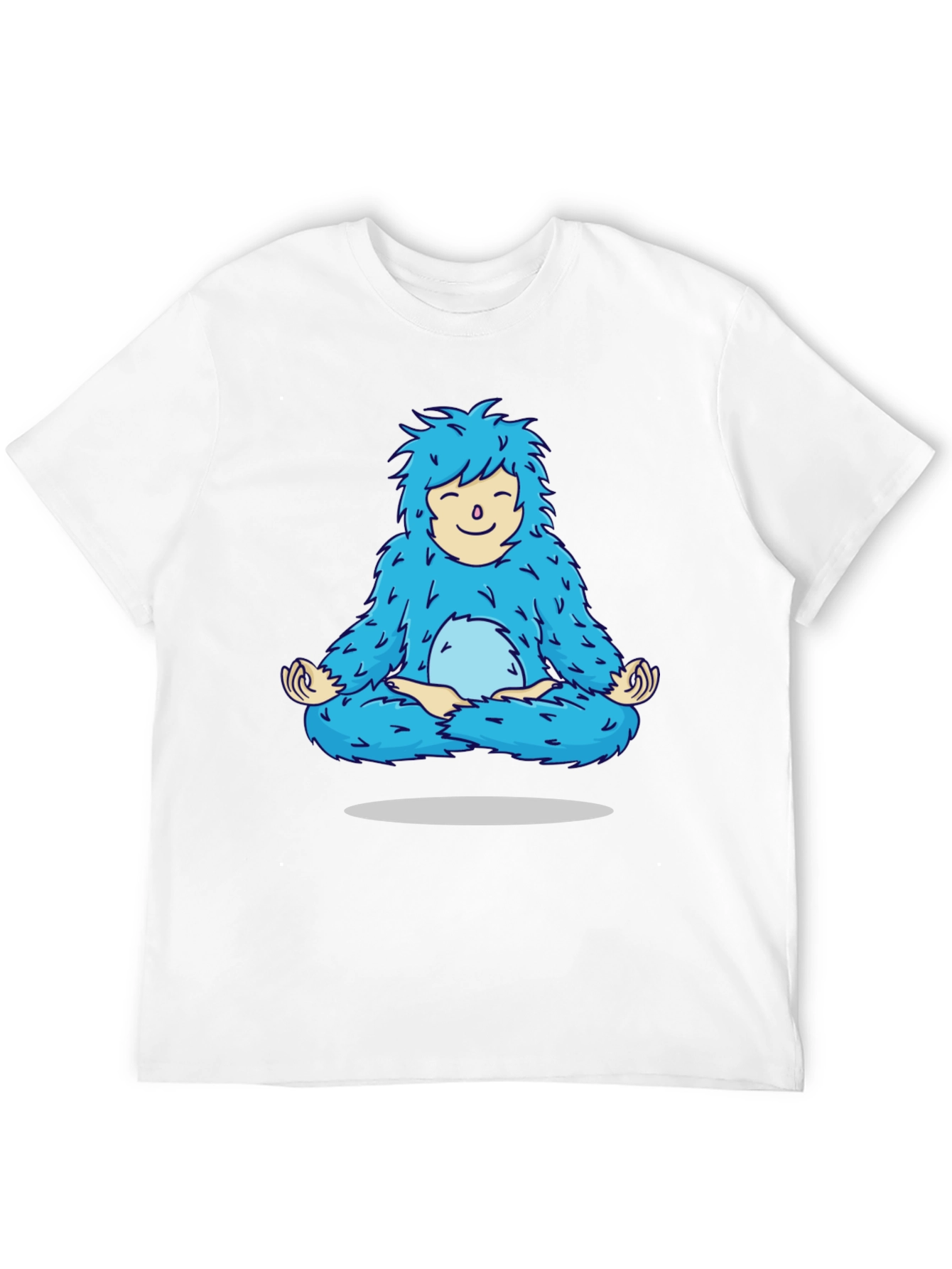 Zen Yeti T-Shirt - Meditating Blue Monster Tee - 12
