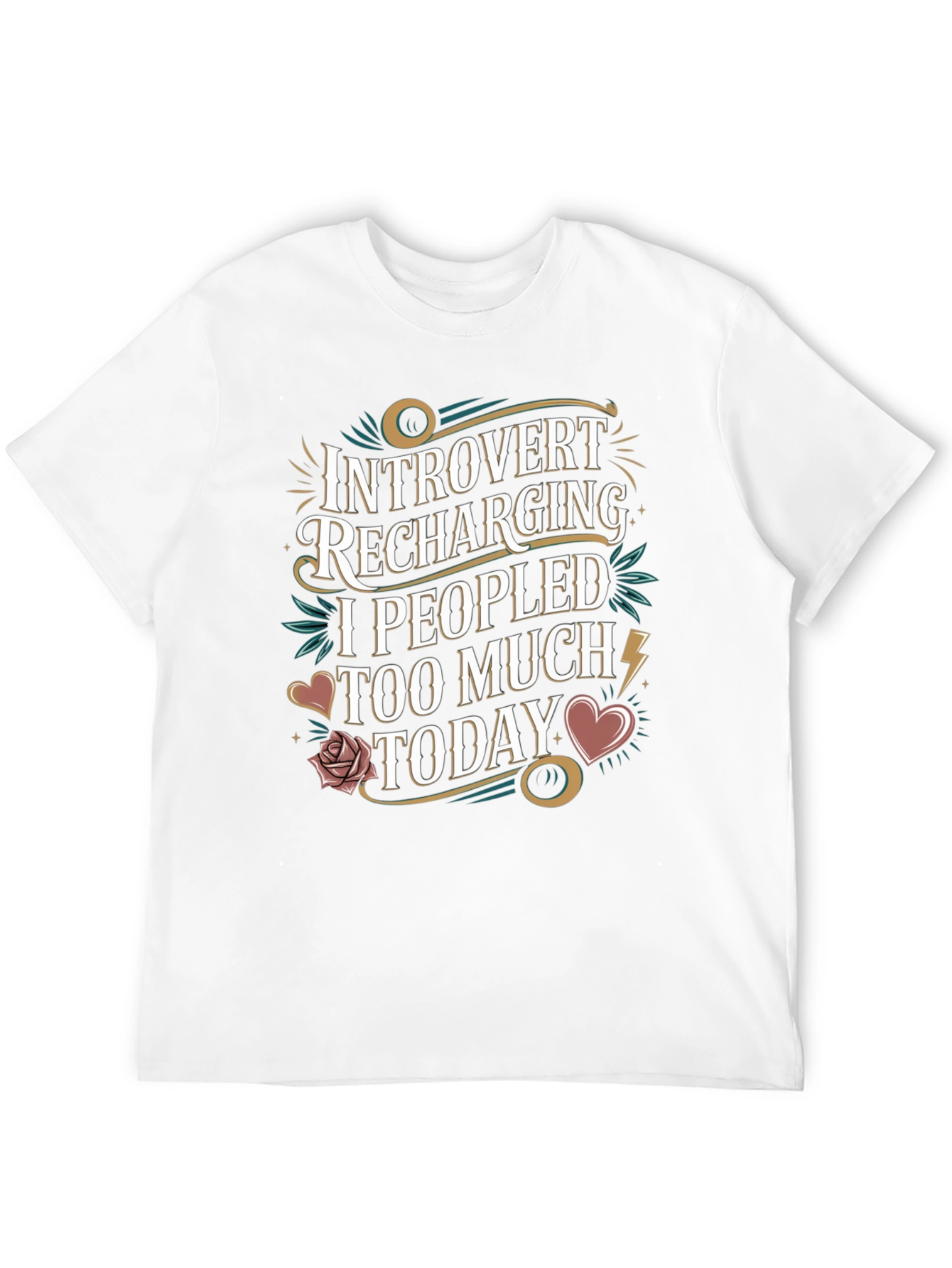 Black Introvert Recharging Graphic T-Shirt view 12