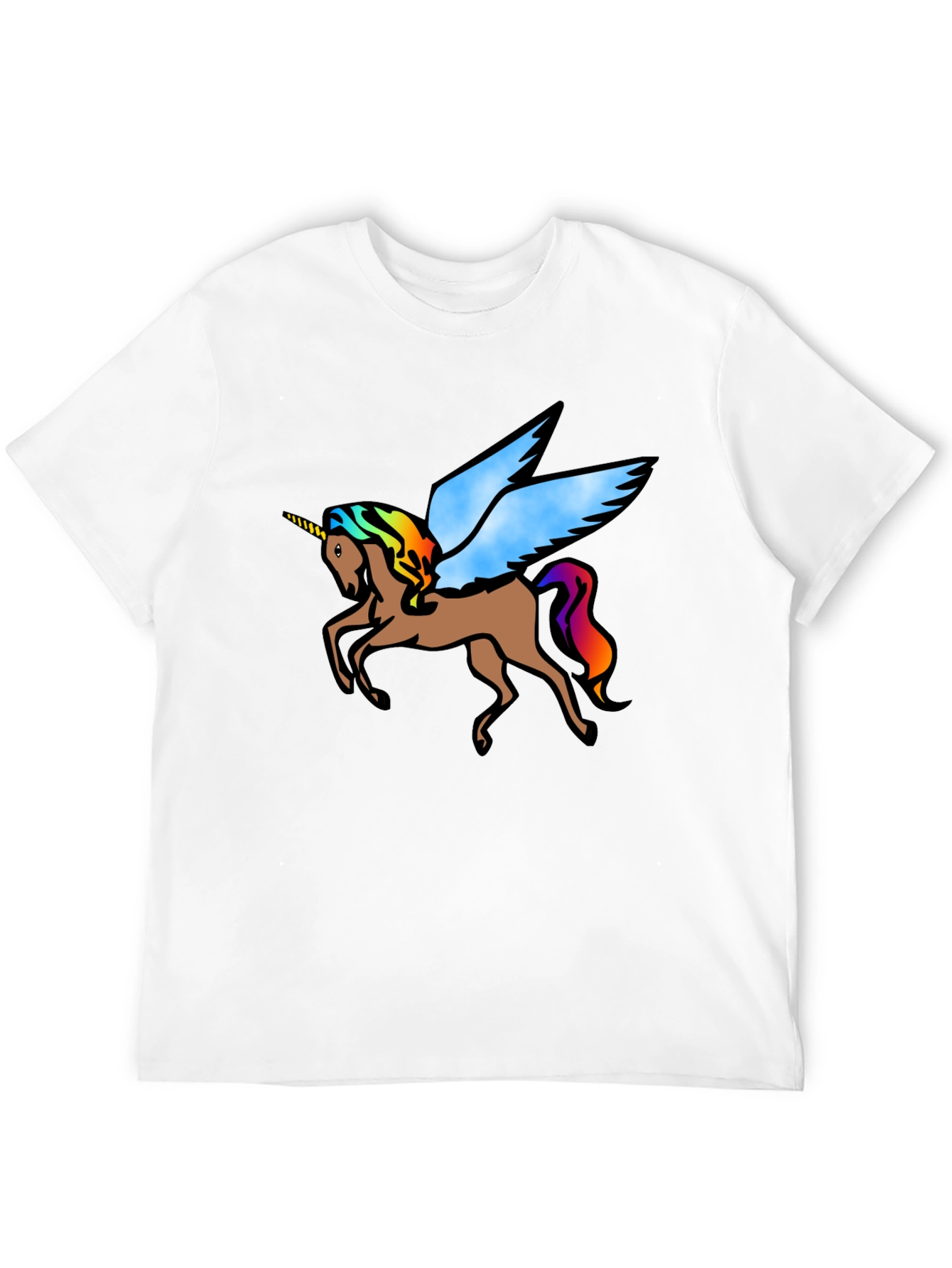 Black Unicorn Pegasus Graphic Tee - Black Cotton T-Shirt view 12