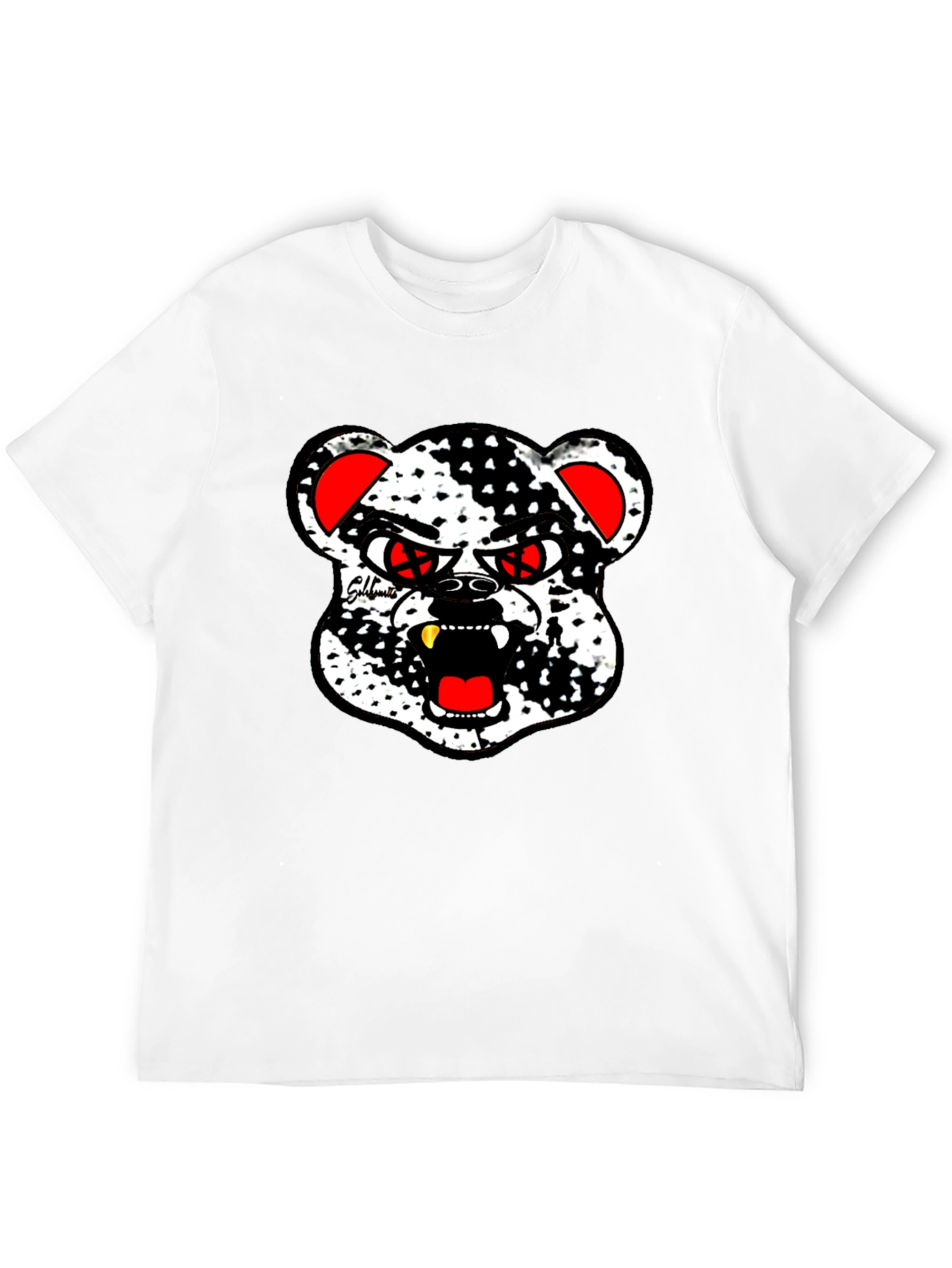Black Edgy Bear Graphic Black T-Shirt view 12