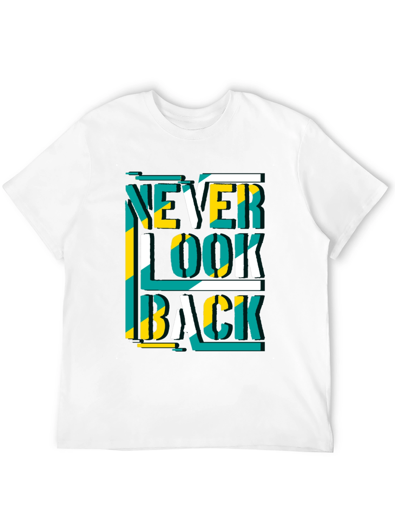 Black Never Look Back Graphic Print Black Tee view 12