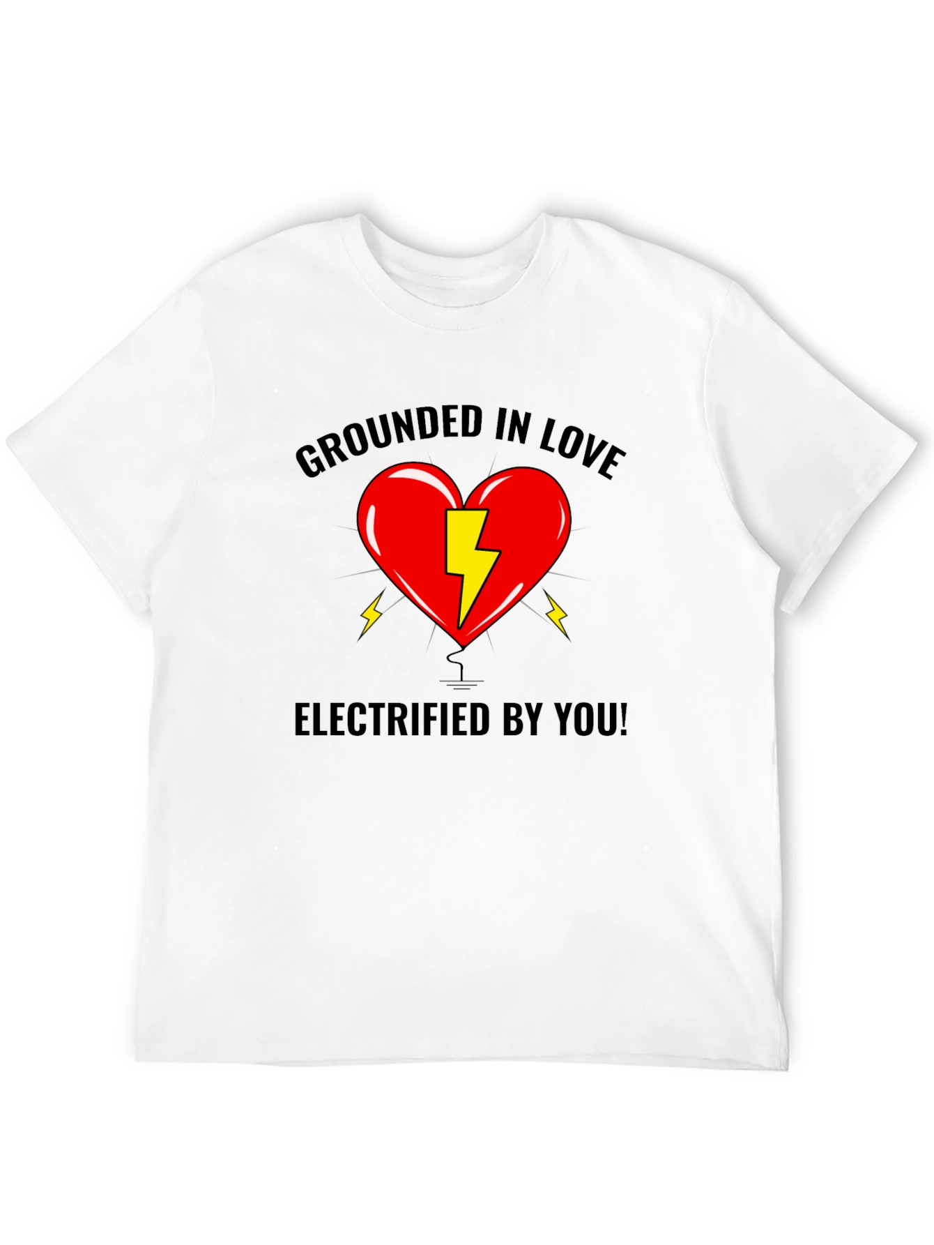 Black Grounded In Love T-Shirt - Electrified By You! Graphic Tee view 12