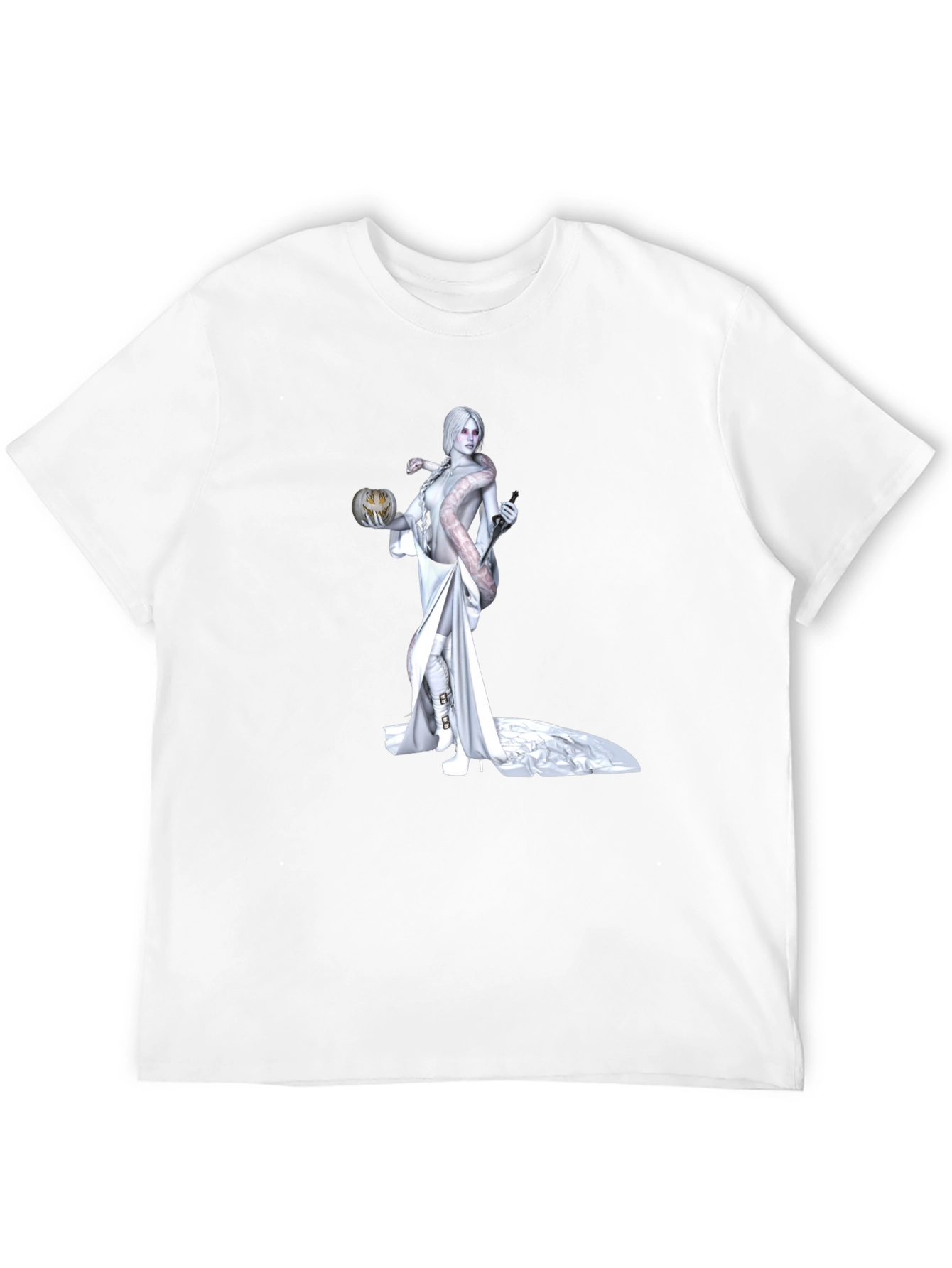 Black Halloween Snake Woman Graphic Tee view 12