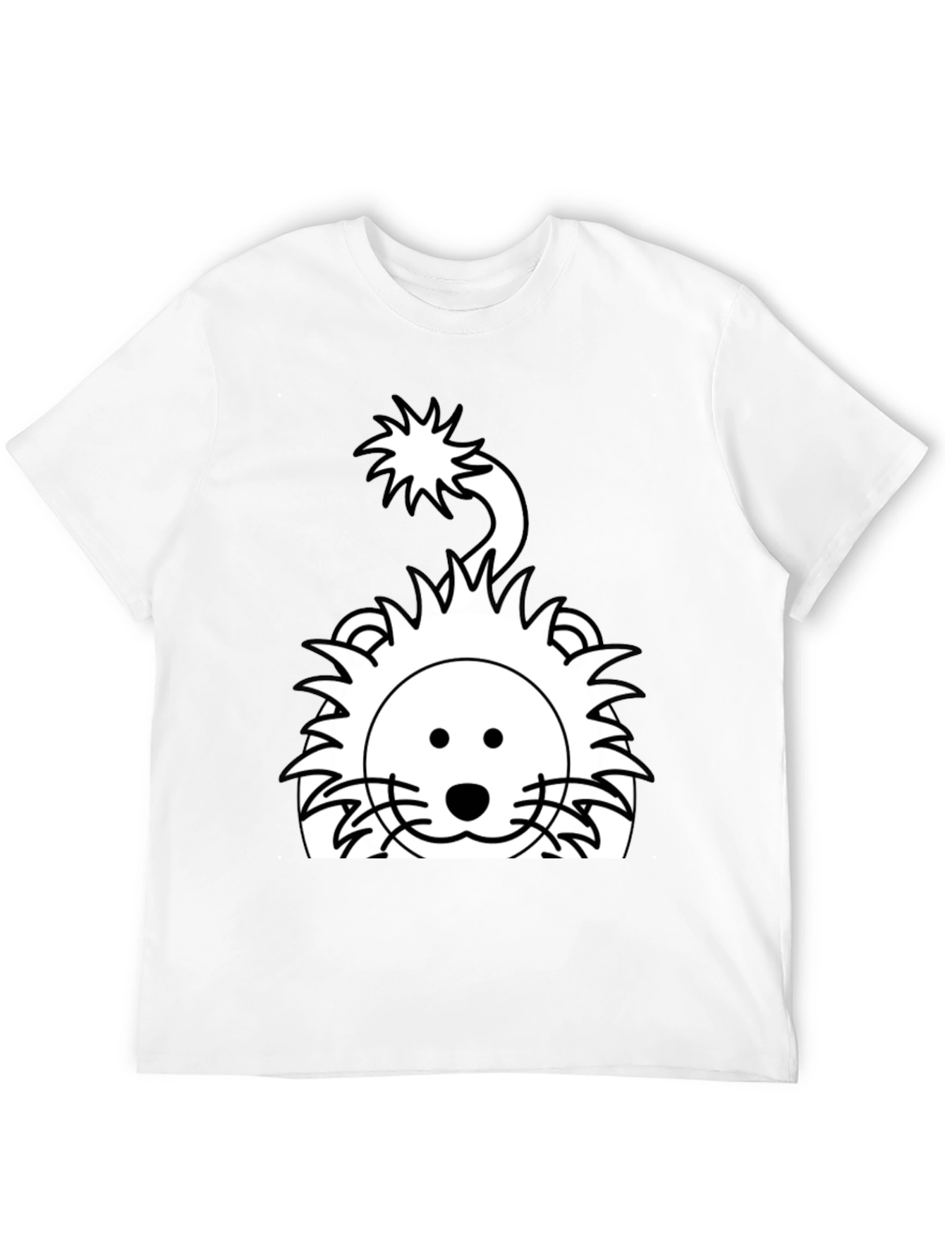 Black Cartoon Lion Graphic Tee - Black view 12