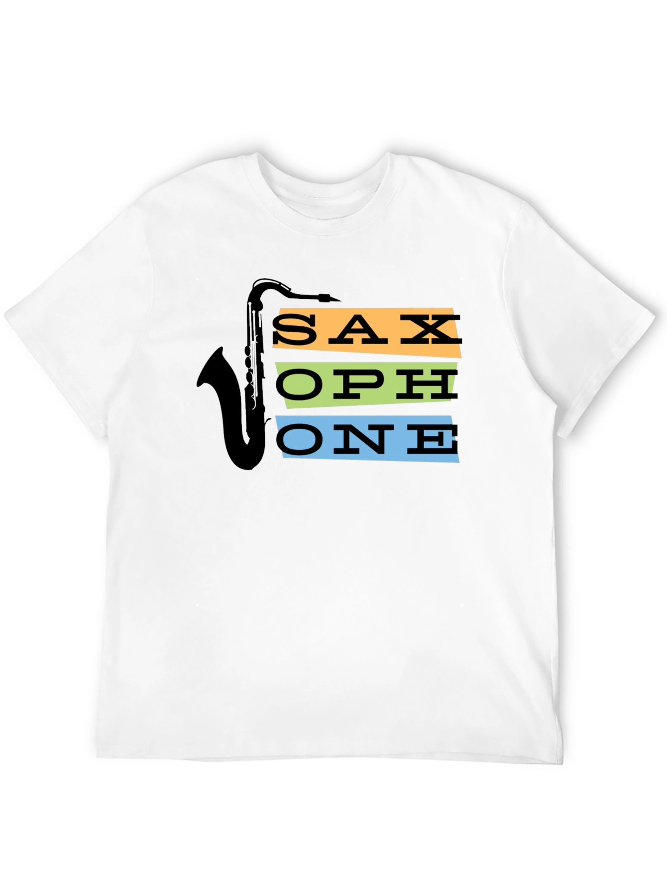Black Saxophone Graphic Tee - Cool Music Lover Shirt view 12