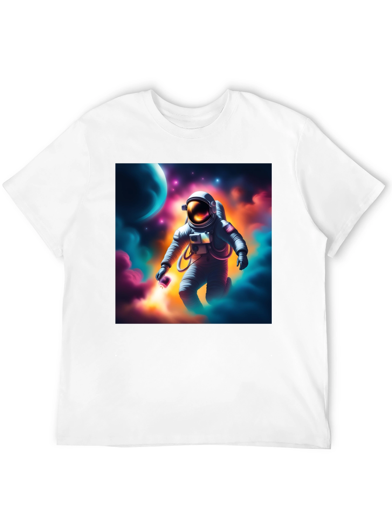 Black Astronaut in Space Graphic T-Shirt view 12