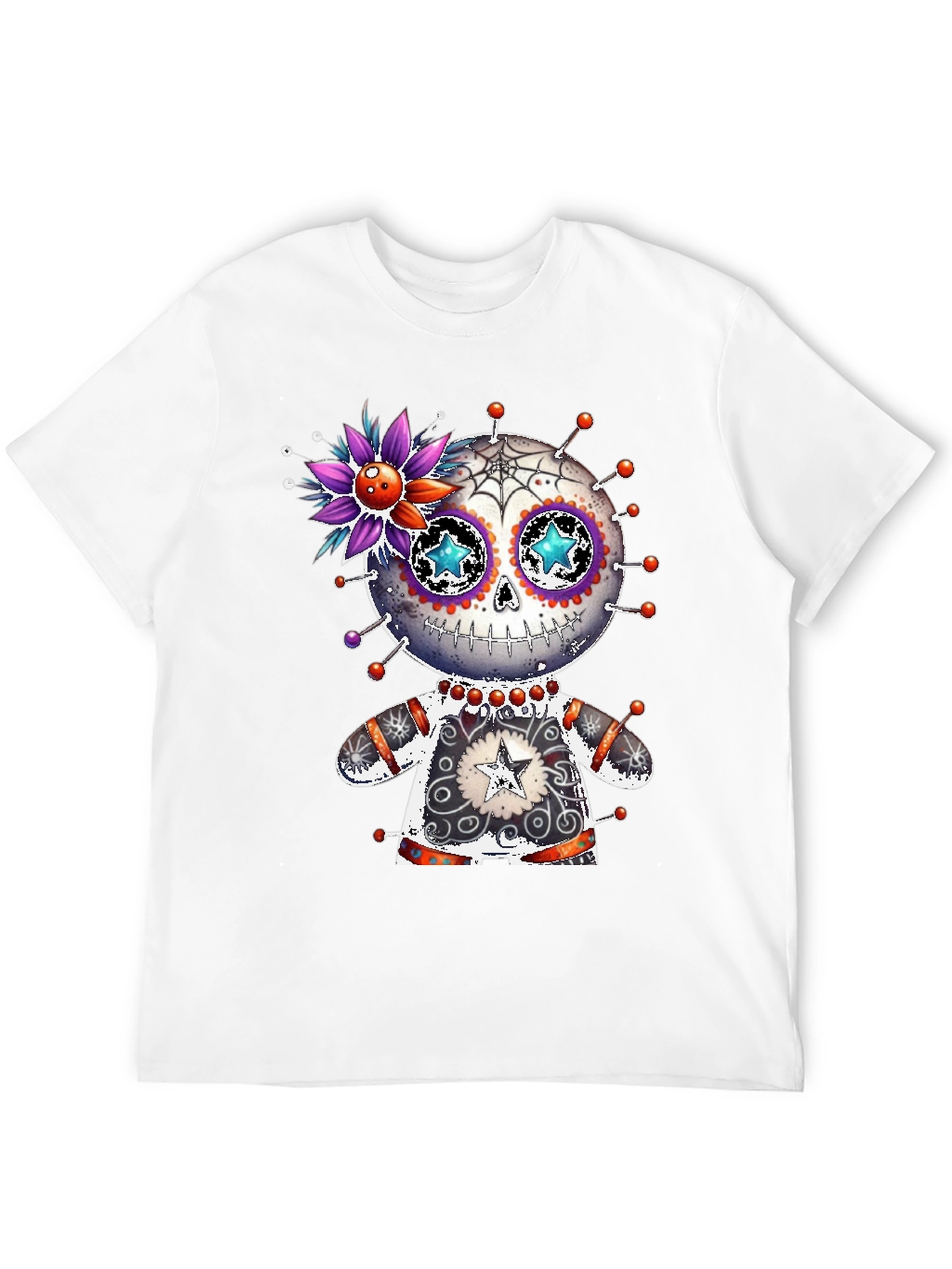 Black Sugar Skull Voodoo Doll T-Shirt view 12