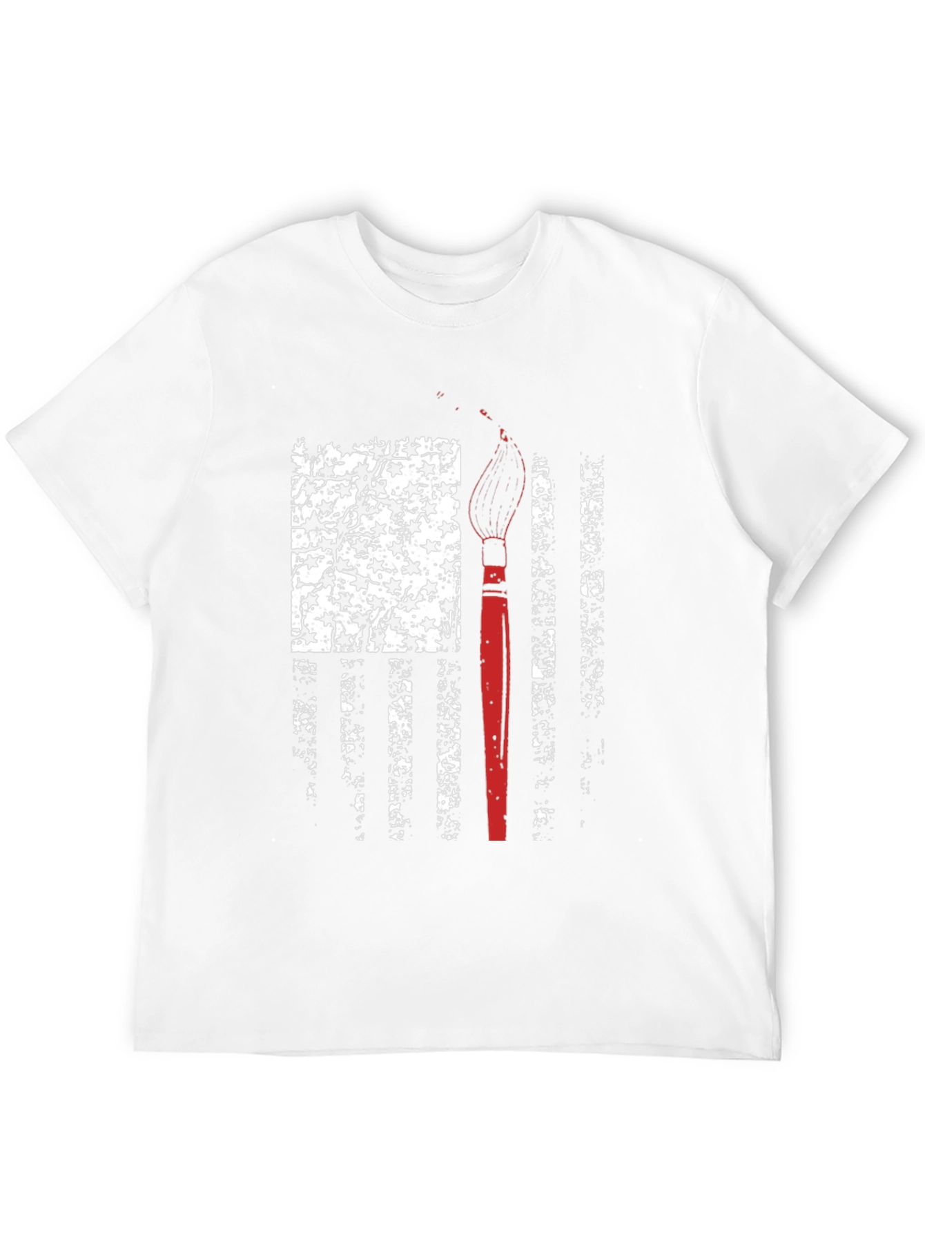 Black Patriotic Artist T-Shirt - American Flag Paintbrush Design view 12