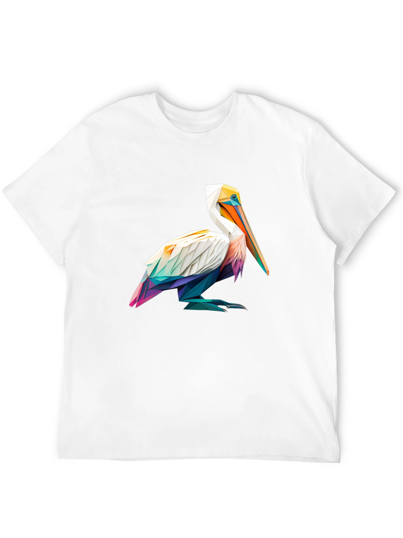 Black Geometric Pelican Graphic Tee - Stylish Black T-Shirt view 12