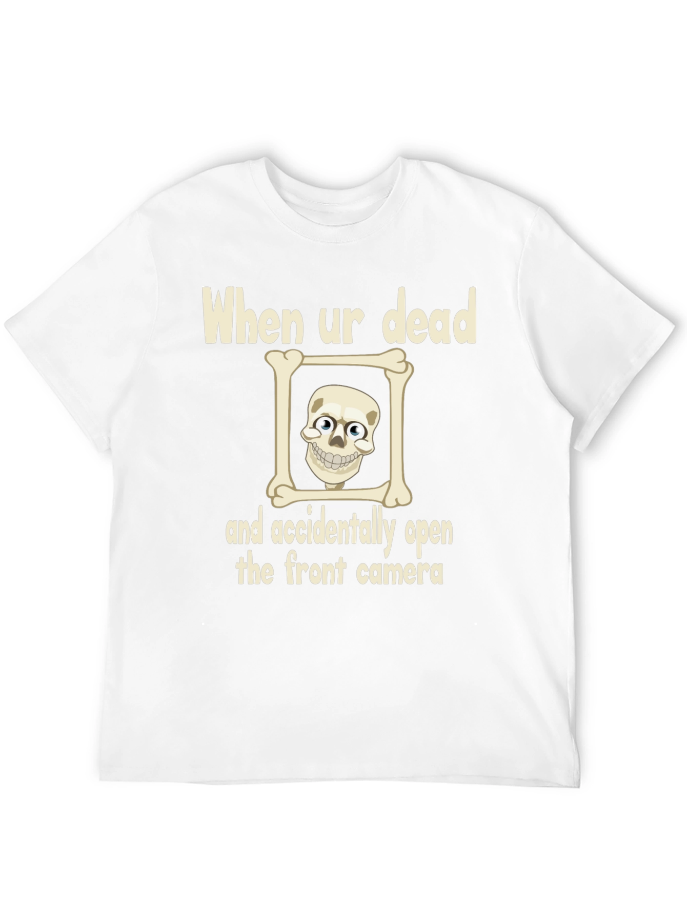 Black Humorous Skeleton T-Shirt - "When Ur Dead" Design view 12