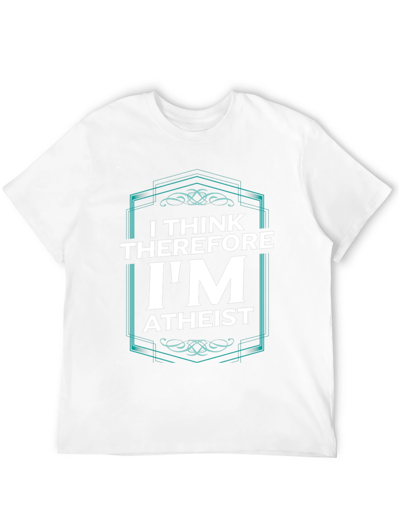 Black I Think Therefore I'm Atheist Graphic T-Shirt view 12