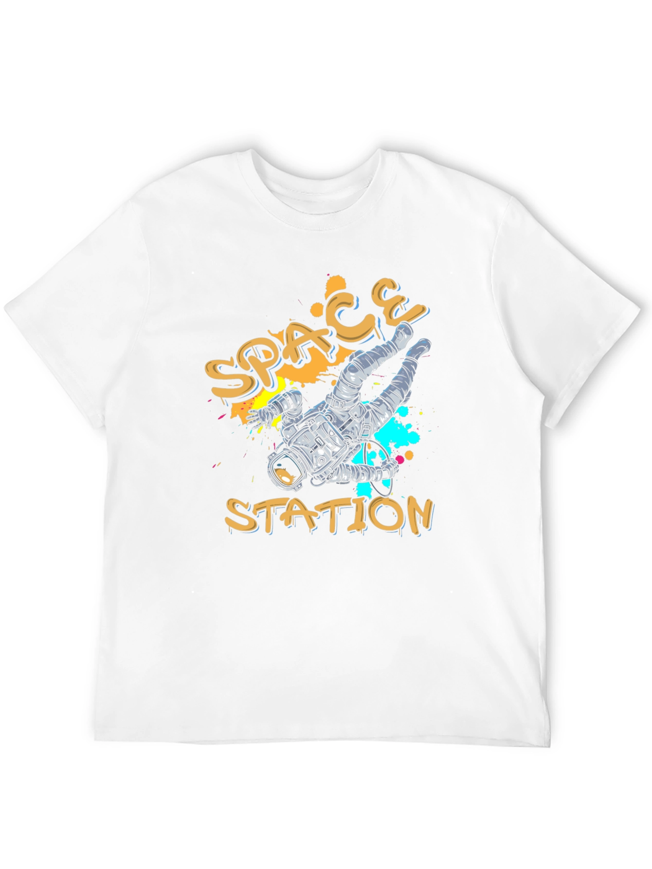 Black Space Station Graphic T-Shirt view 12