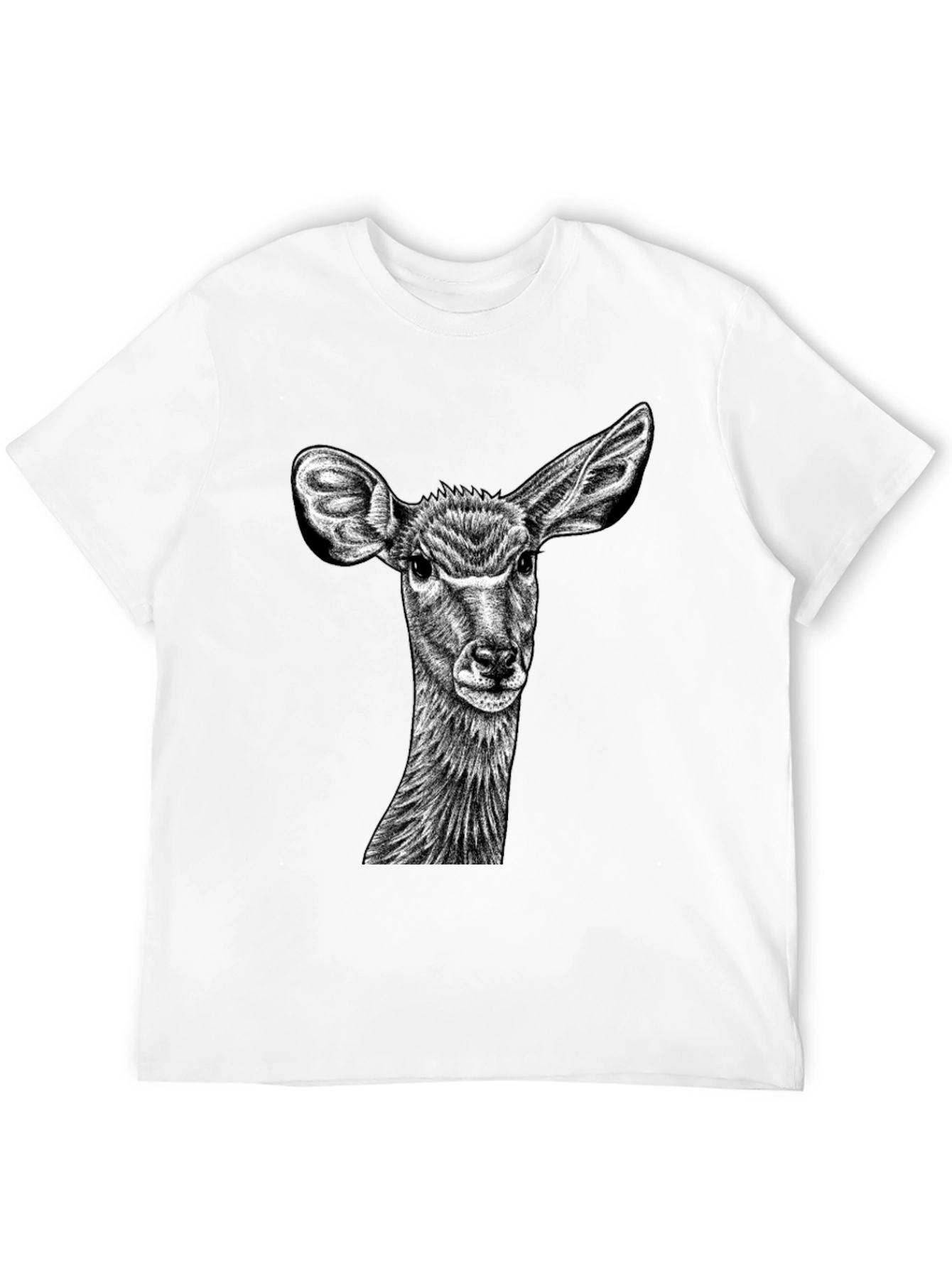 Black Deer Graphic Tee - Unique Animal Print Shirt view 12