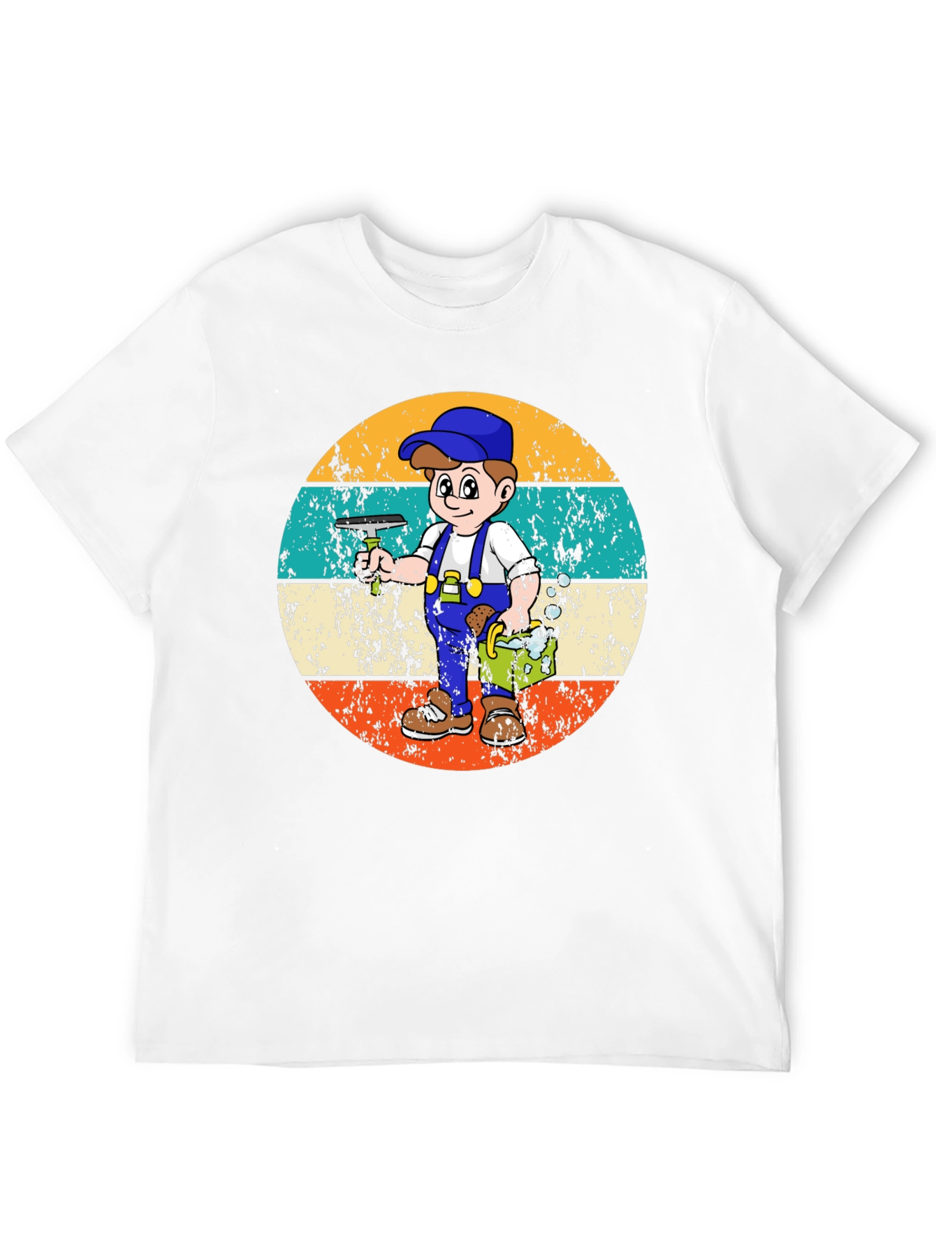 Black Window Washer Retro T-Shirt view 12