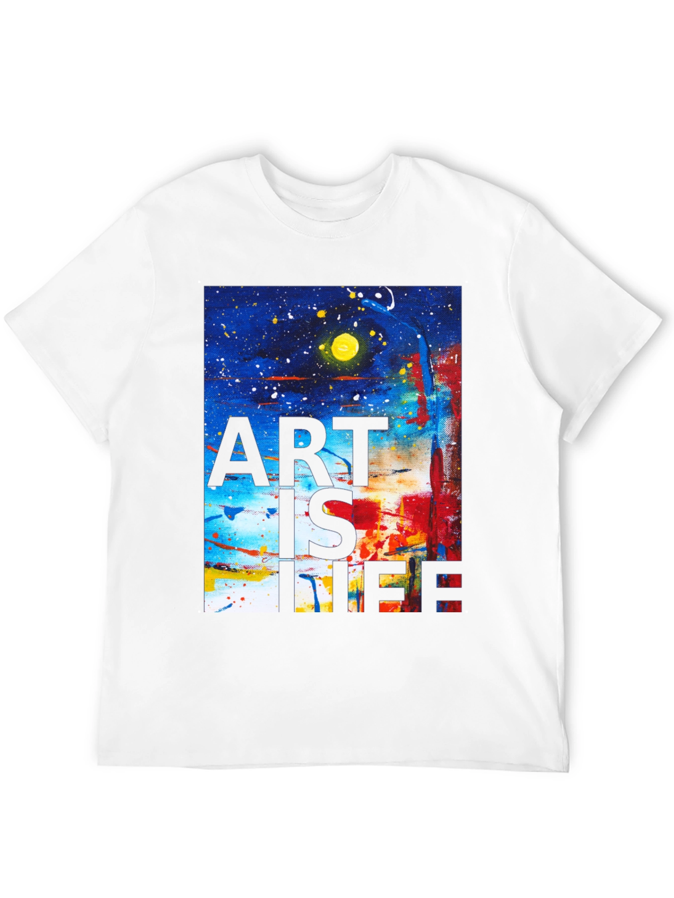Black Abstract Art is Life Graphic Tee view 12