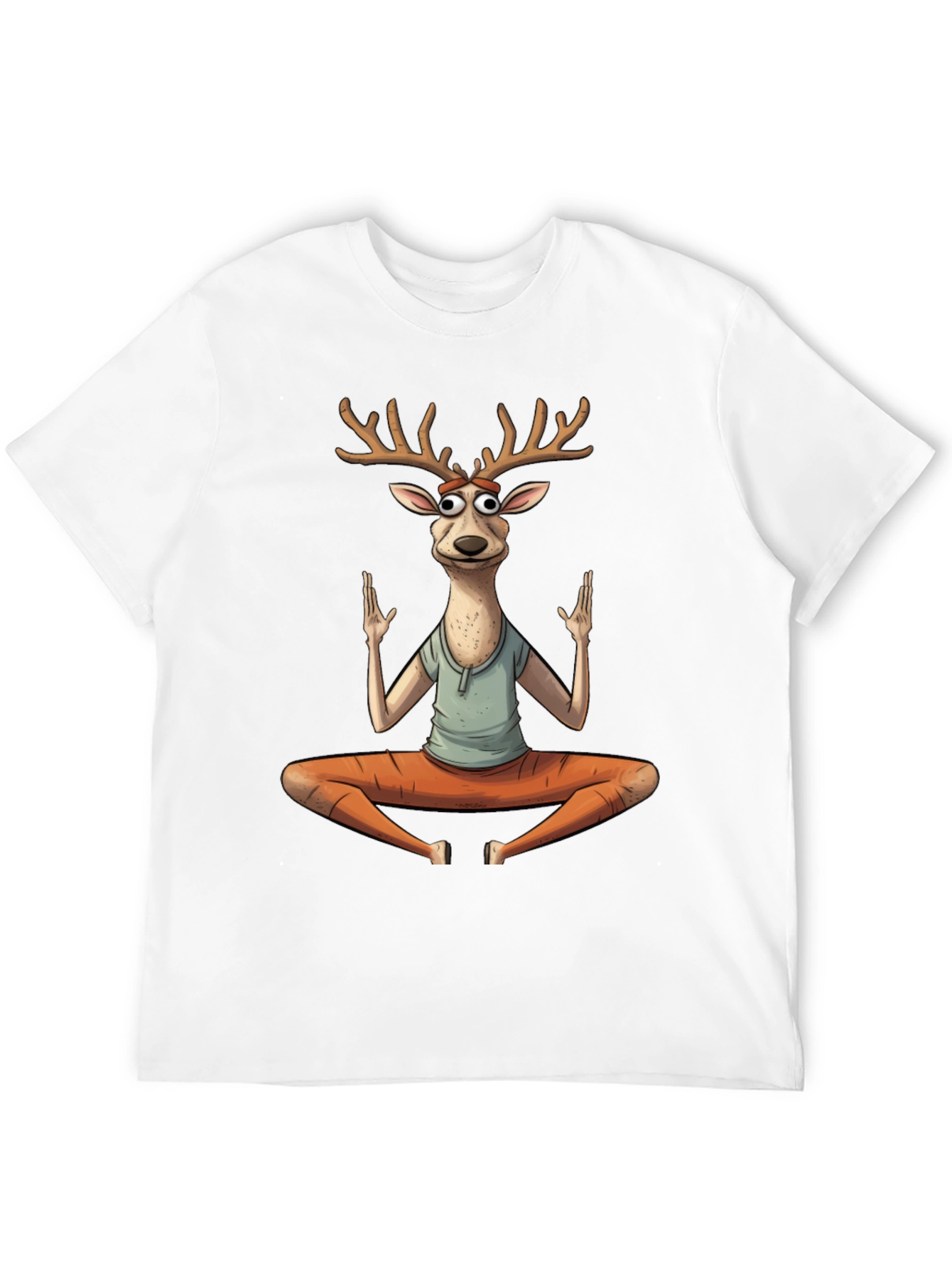 Black Yoga Deer Graphic T-Shirt view 12