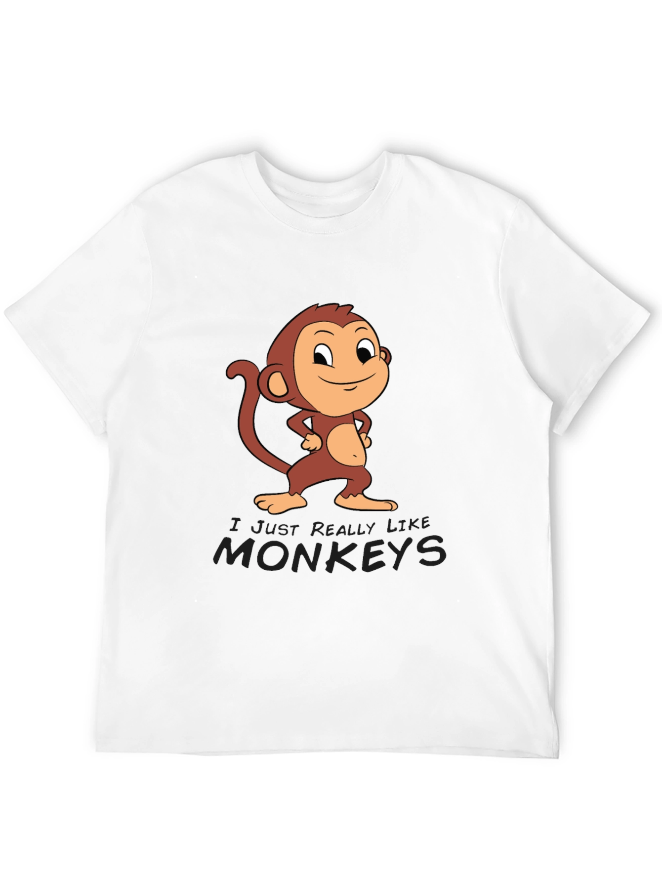 Black Monkey Cartoon Graphic Black Tee view 12