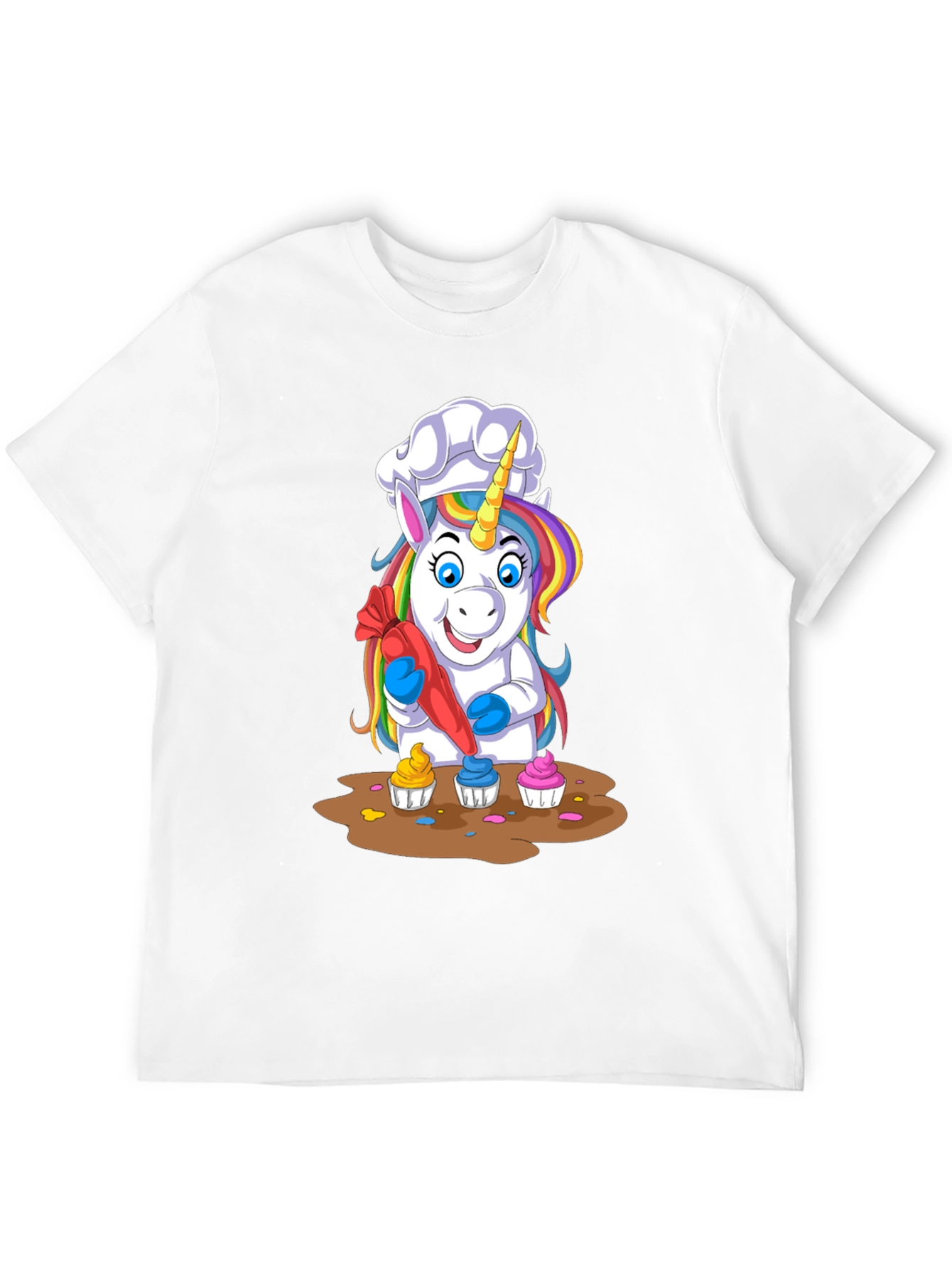 Black Unicorn Chef Cupcake T-Shirt view 12
