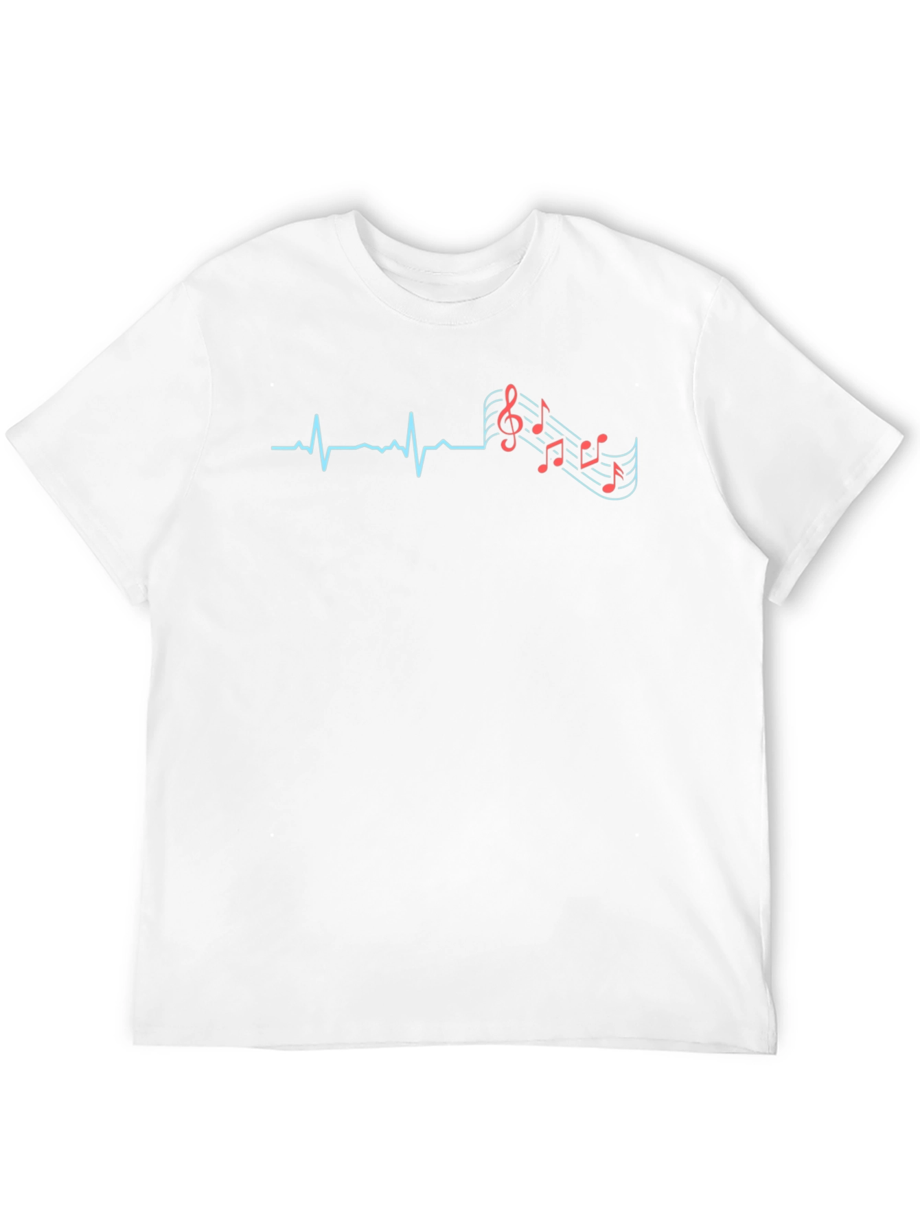 Black Music Heartbeat Graphic Tee - Black Cotton T-Shirt view 12