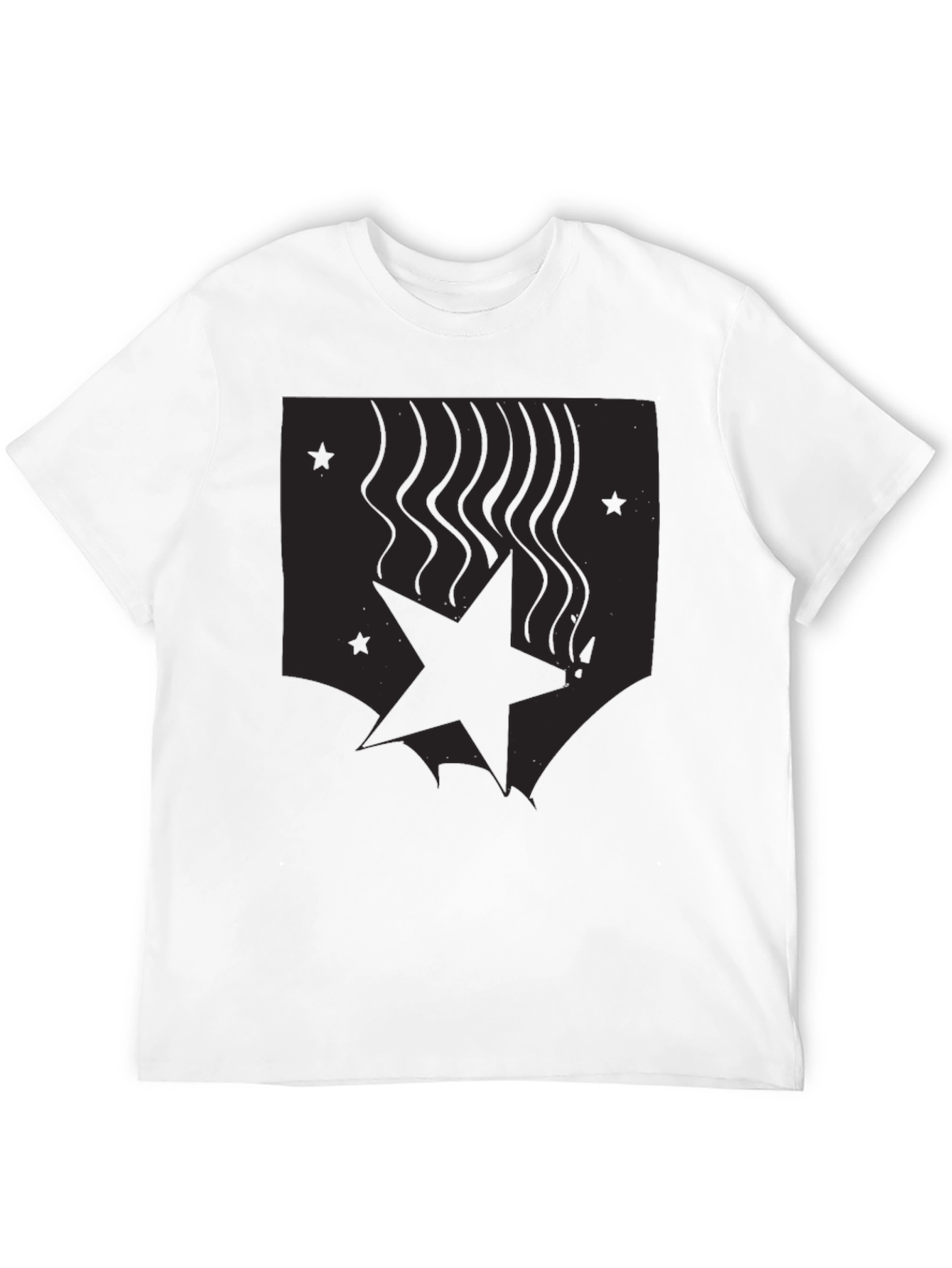 Black Men's Black Graphic Tee - Star Design view 12