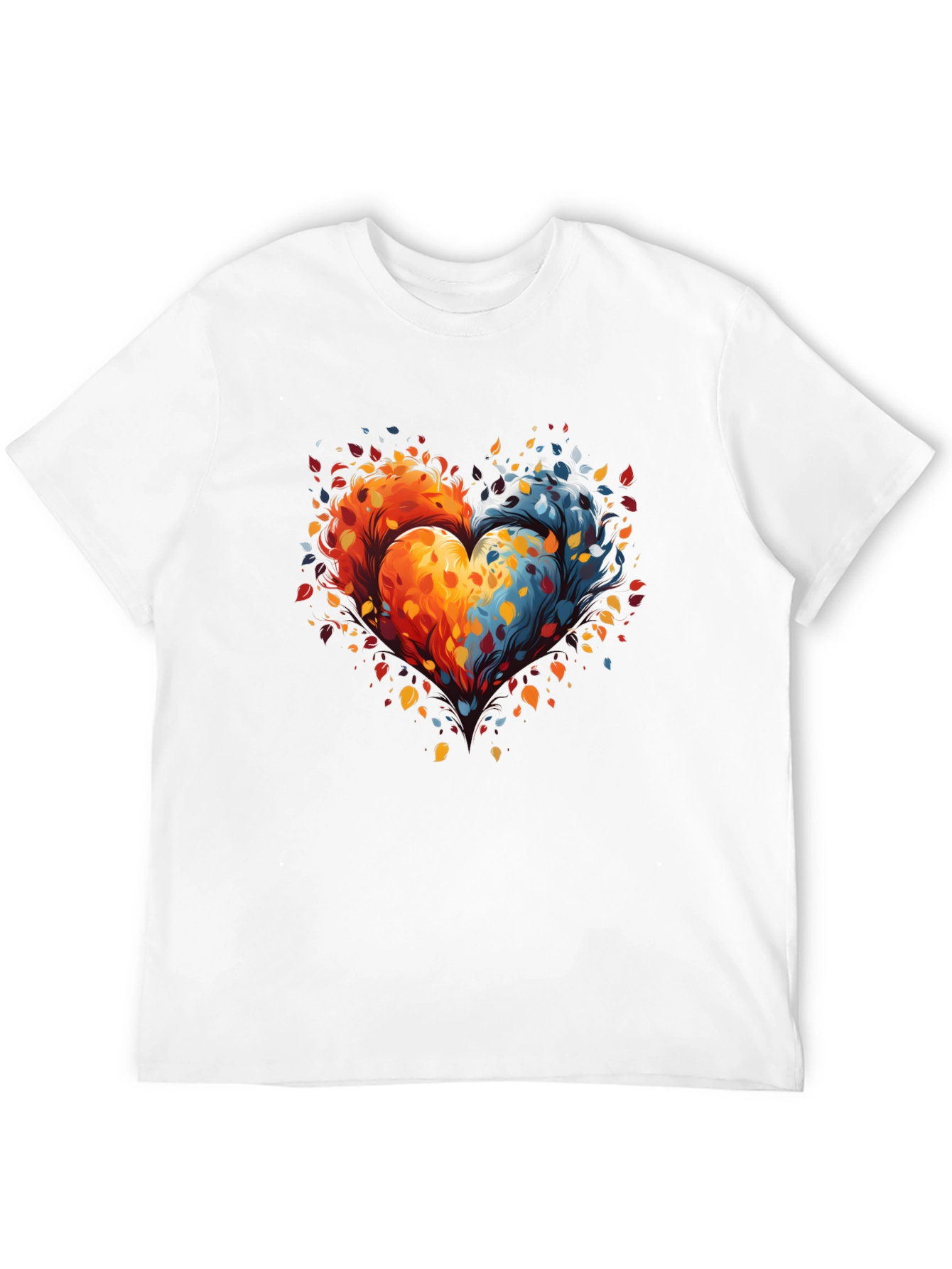 Black Nature Heart Graphic Tee - Trendy Unisex T-Shirt view 12