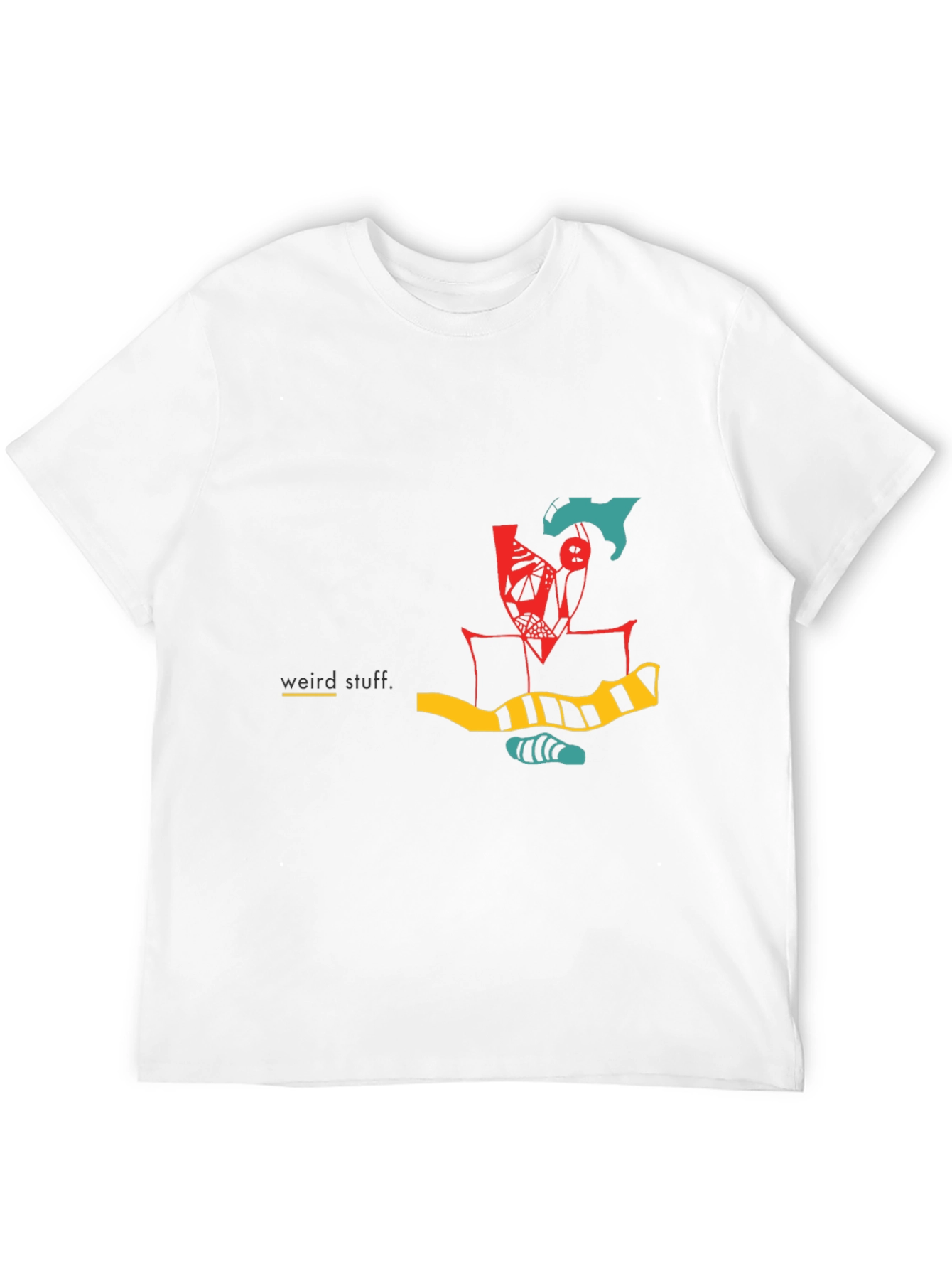 Black Abstract Graphic Tee - Weird Stuff Black T-Shirt view 12