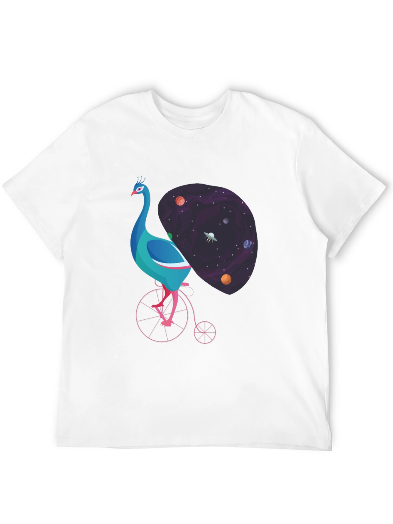 Black Cosmic Peacock Bike Graphic Tee view 12