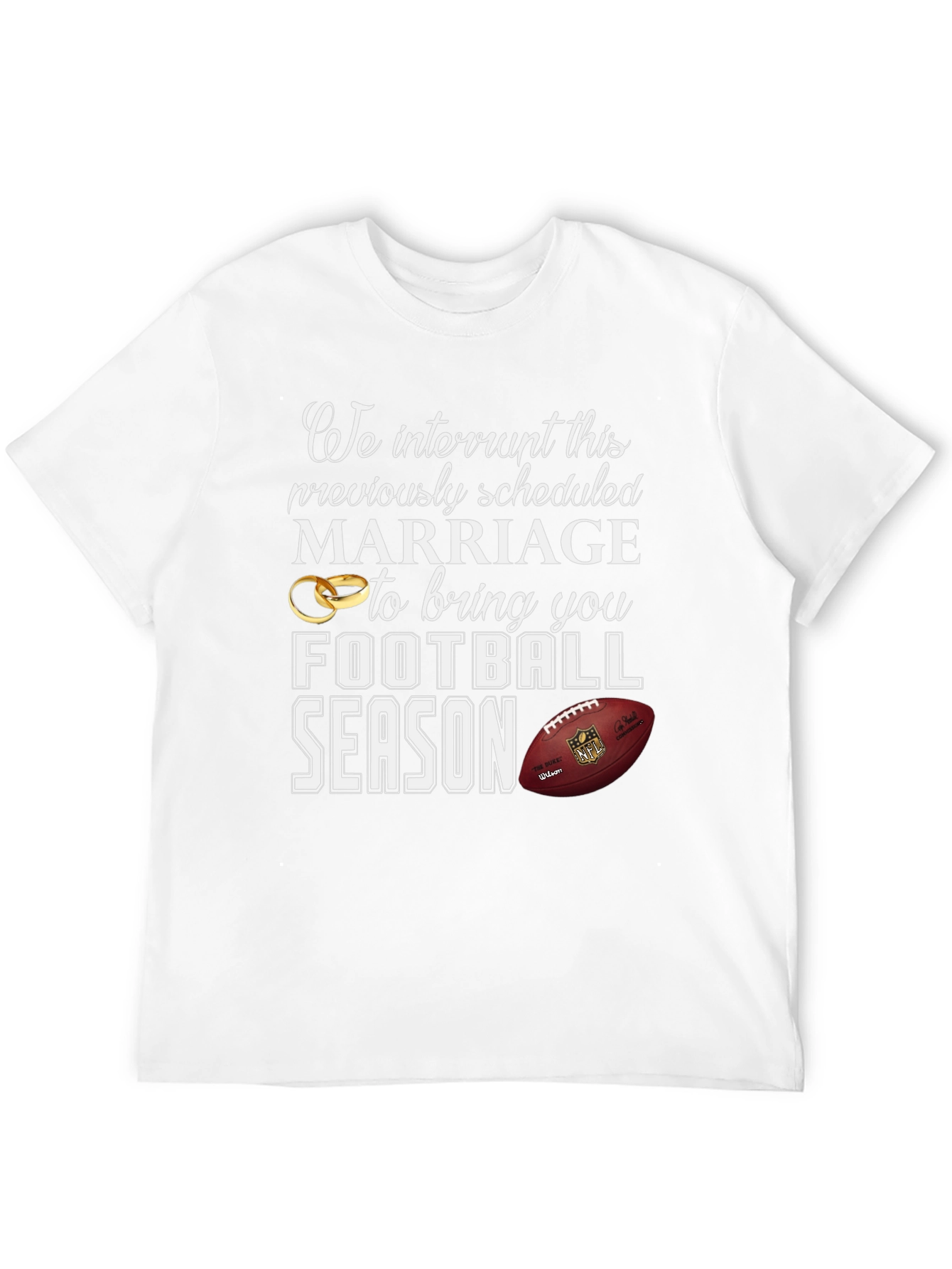 Black Funny Football Season Marriage T-Shirt view 12