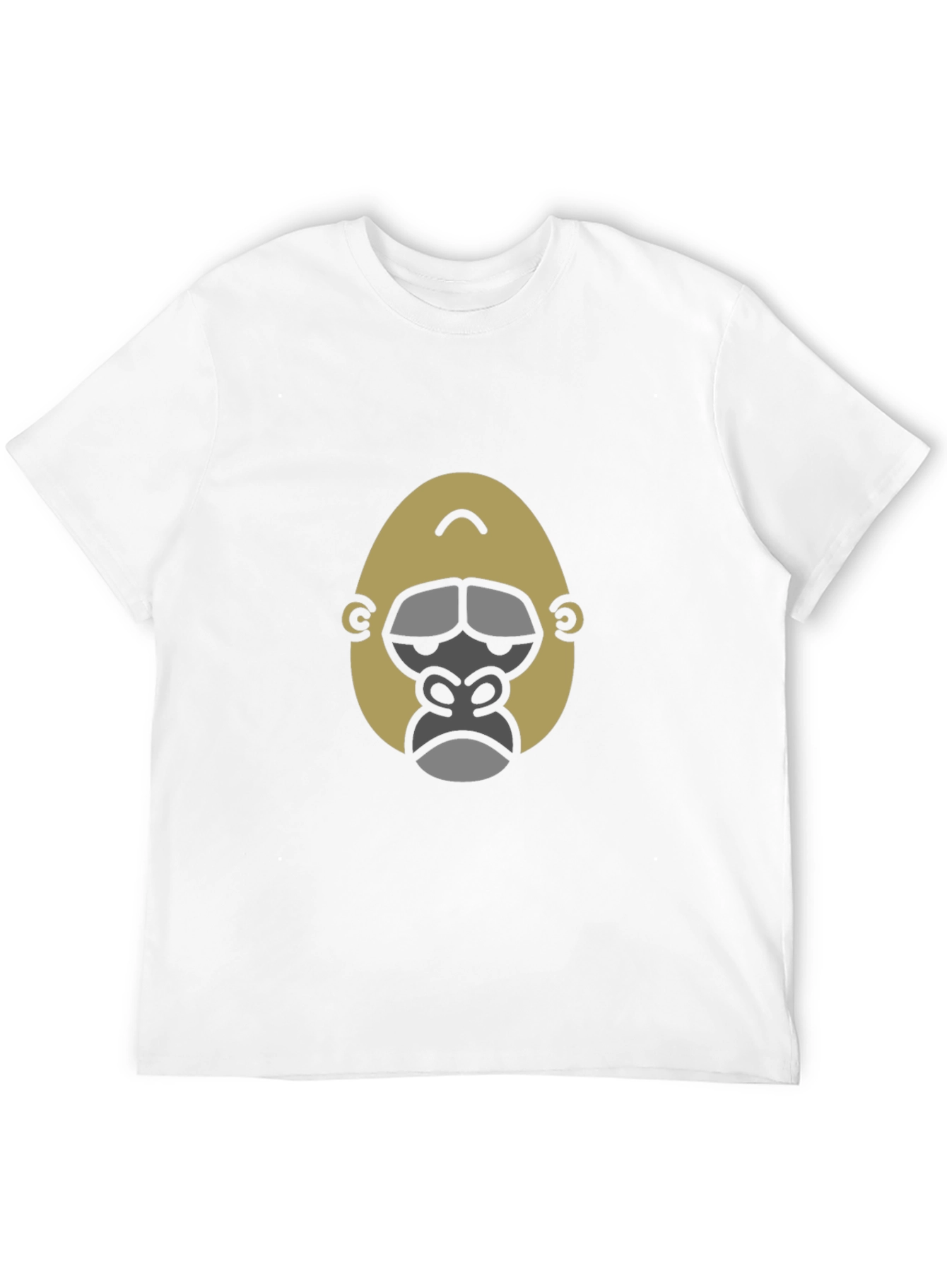 Black Cool Gorilla Face Graphic Print Black T-Shirt view 12