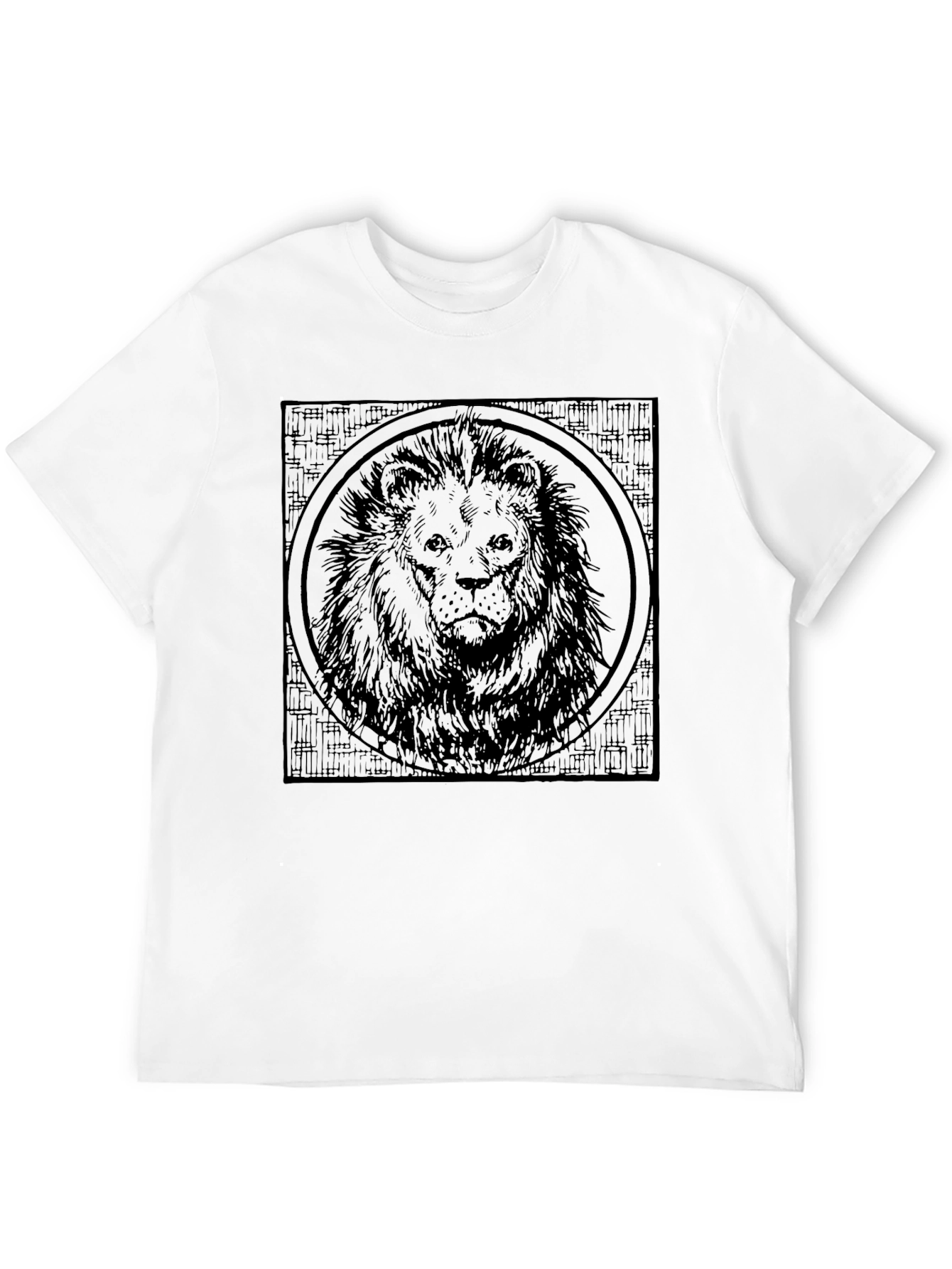 Black Lion Graphic Print Men's Black T-Shirt view 12