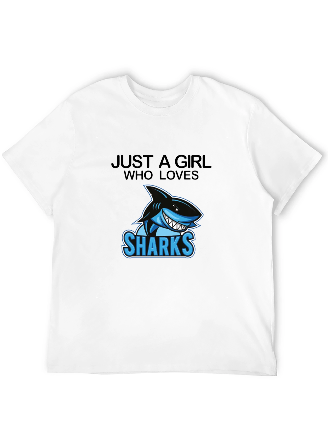 Black Just A Girl Who Loves Sharks Graphic Tee view 12