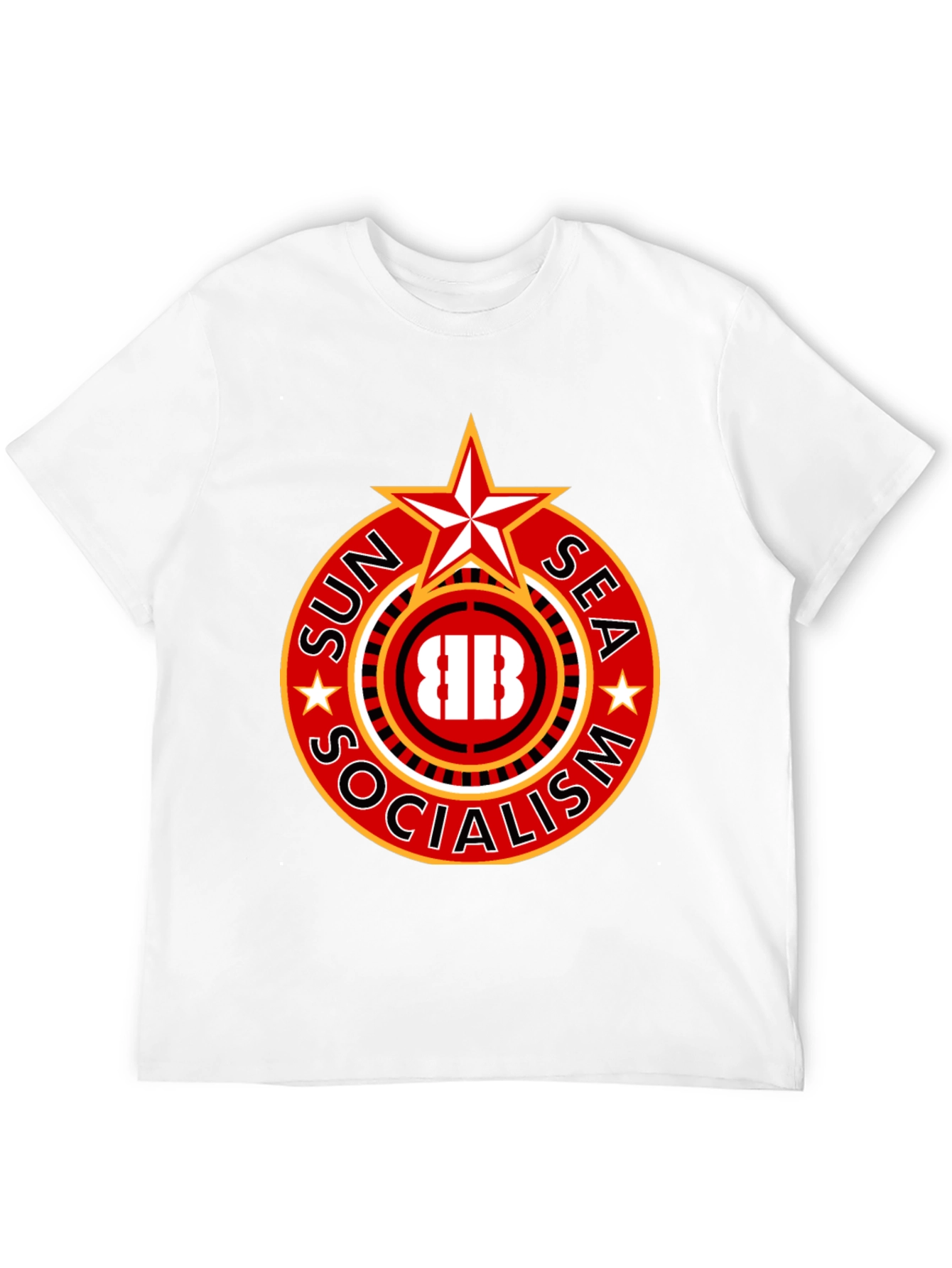 Black Sun Sea Socialism T-Shirt - Bold Graphic Tee view 12