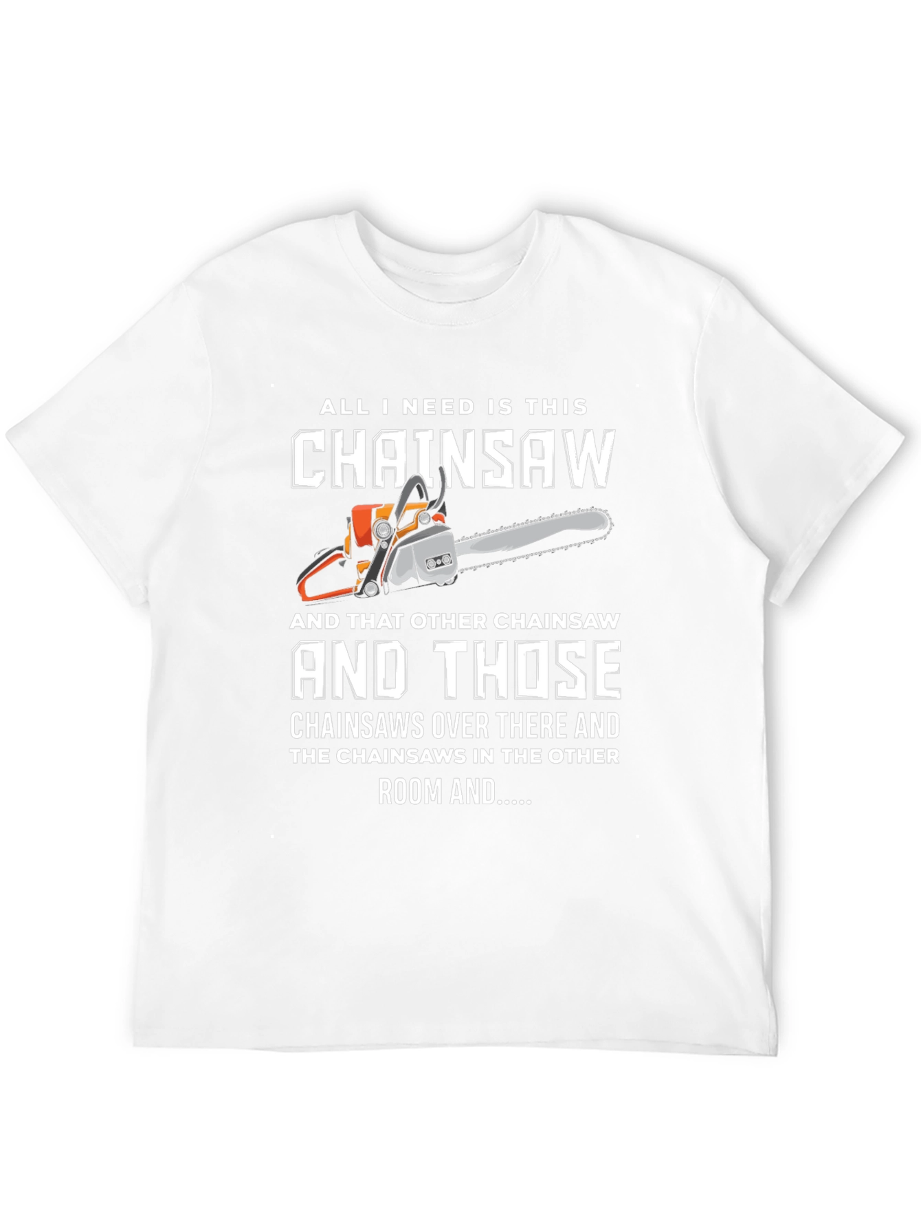 Black Funny Chainsaw T-Shirt view 12