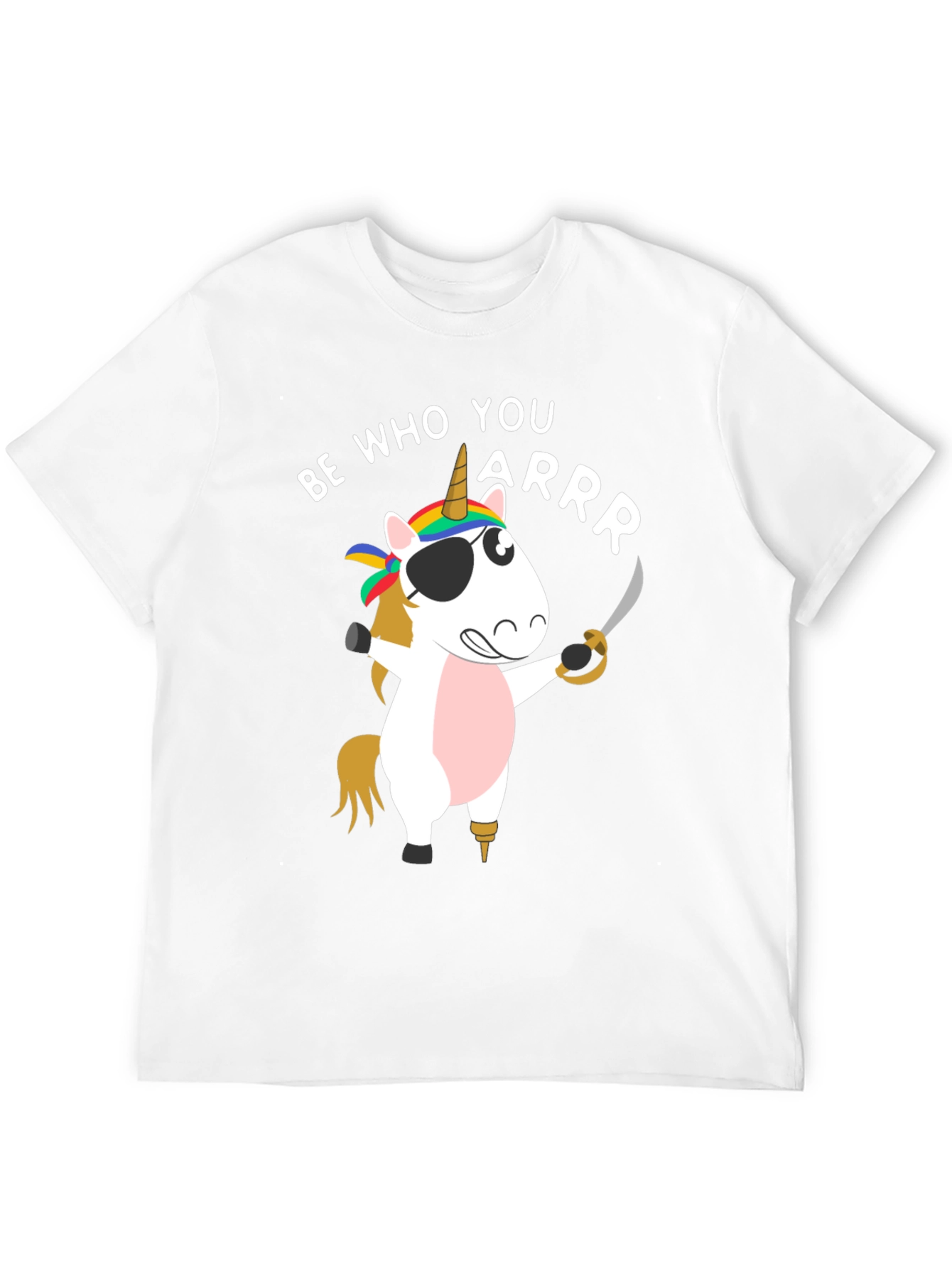 Black Be Who You Arrr Unicorn Pirate Men's T-Shirt view 12