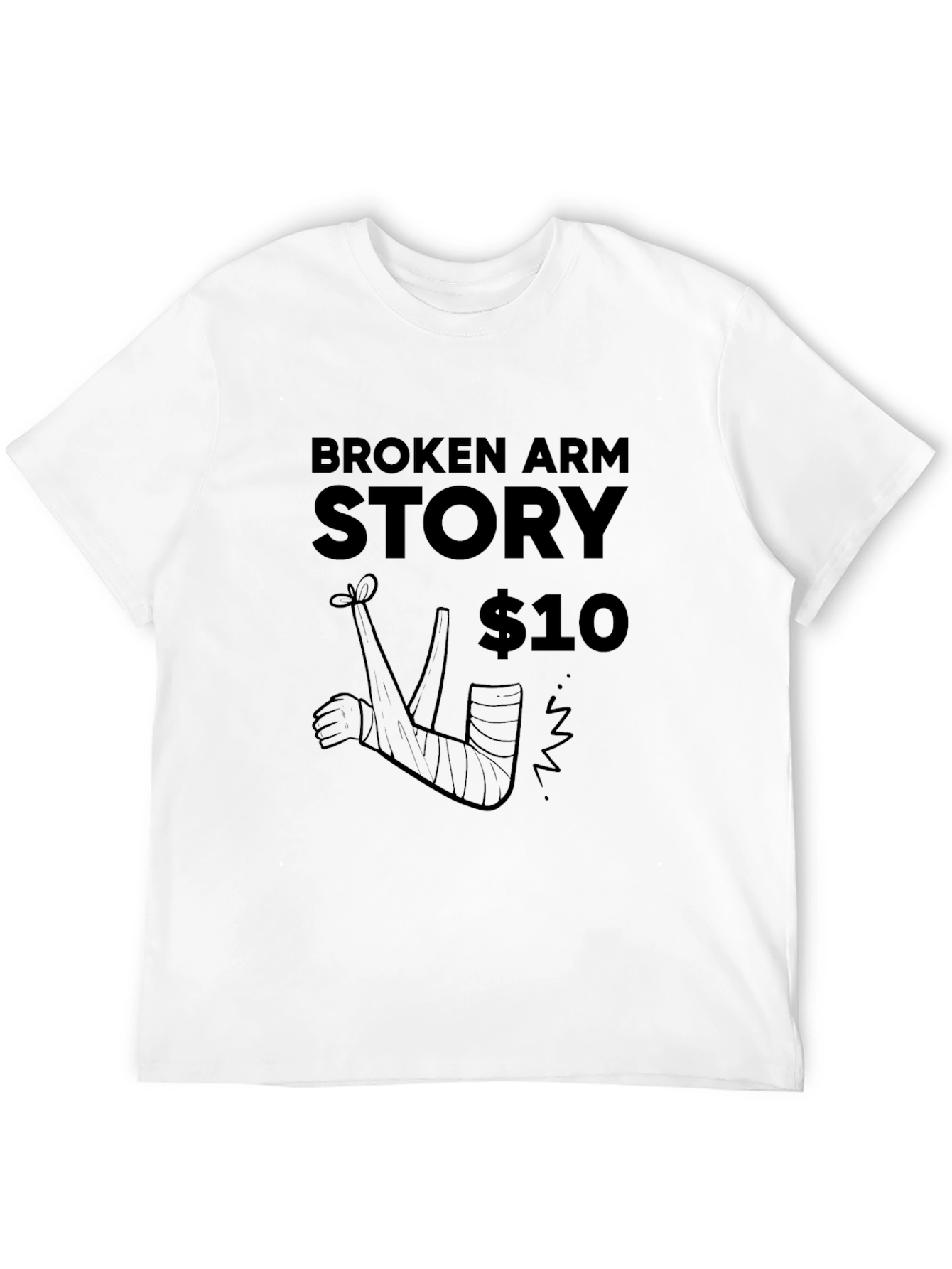 Black Broken Arm Story Graphic Novelty T-Shirt view 12