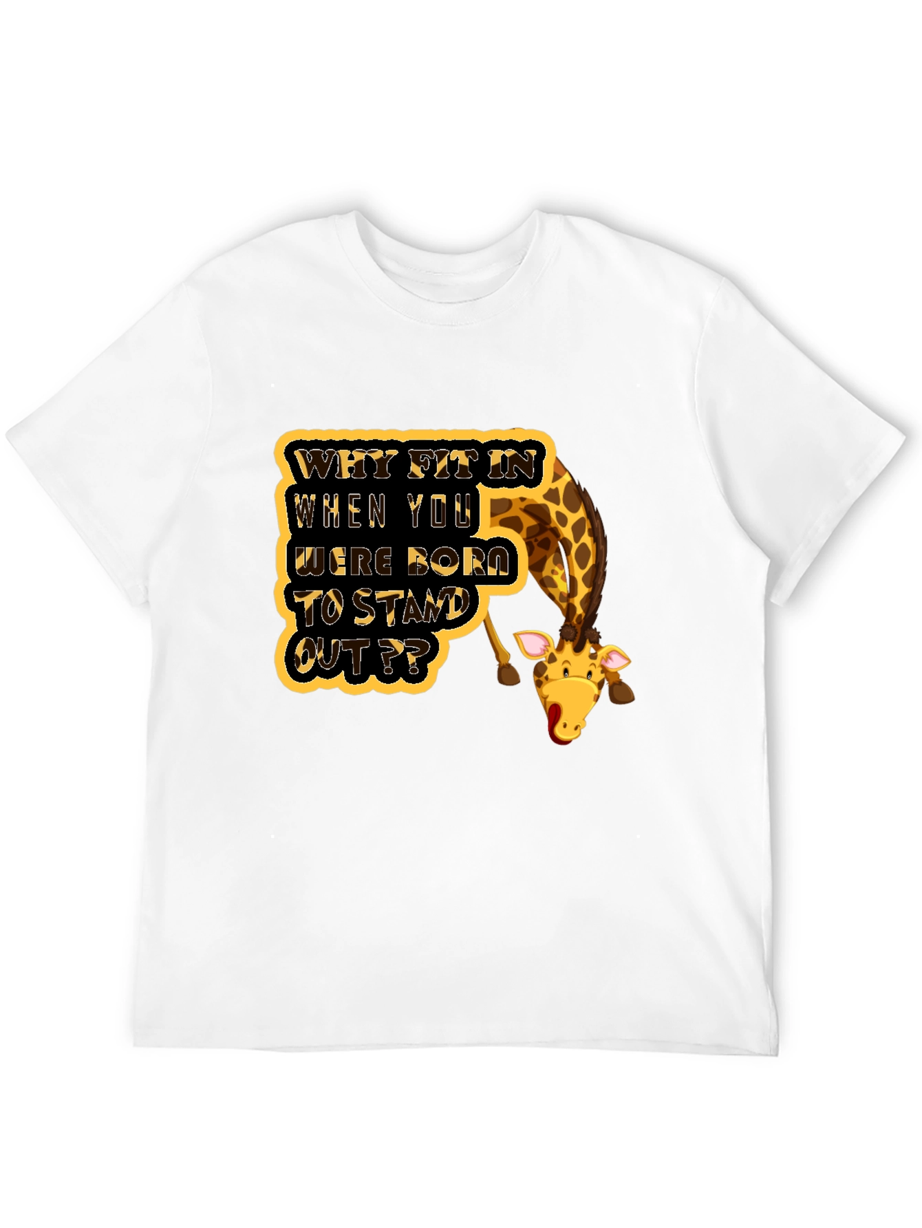 Black Stand Out Giraffe T-Shirt view 12