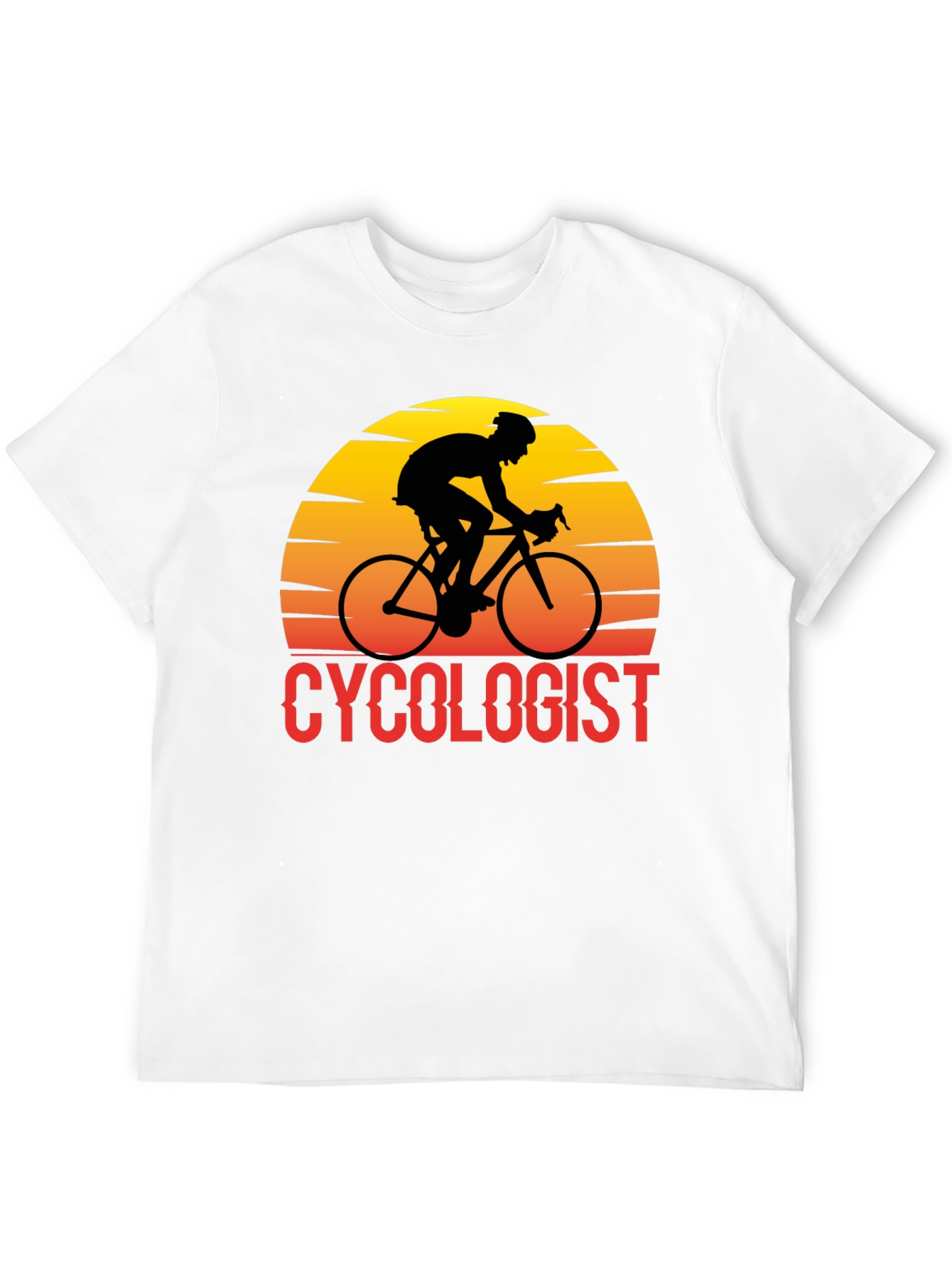 Black Cyclologist T-Shirt - Retro Cyclist Design view 12