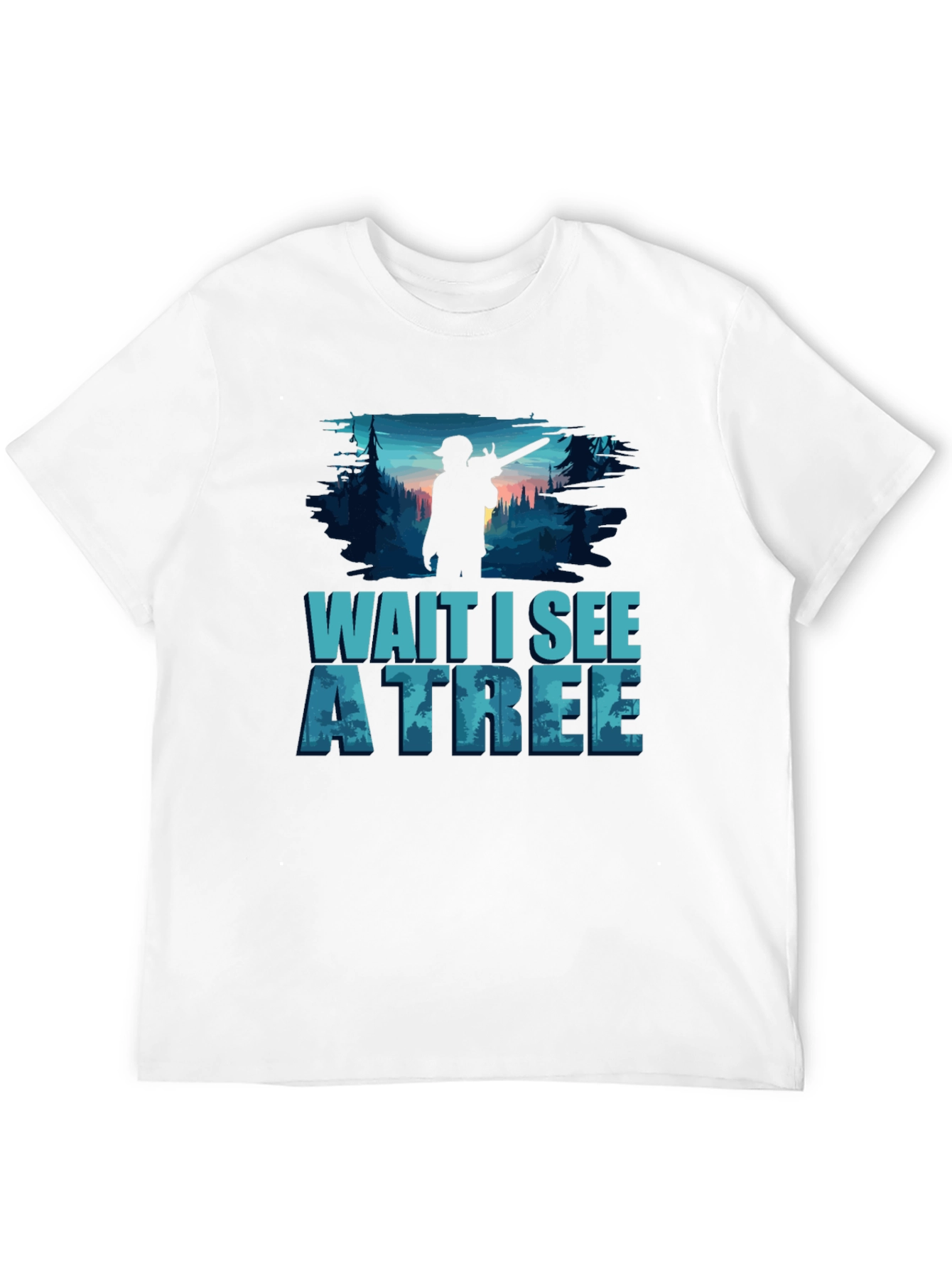 Black Wait I See A Tree Lumberjack T-Shirt view 12