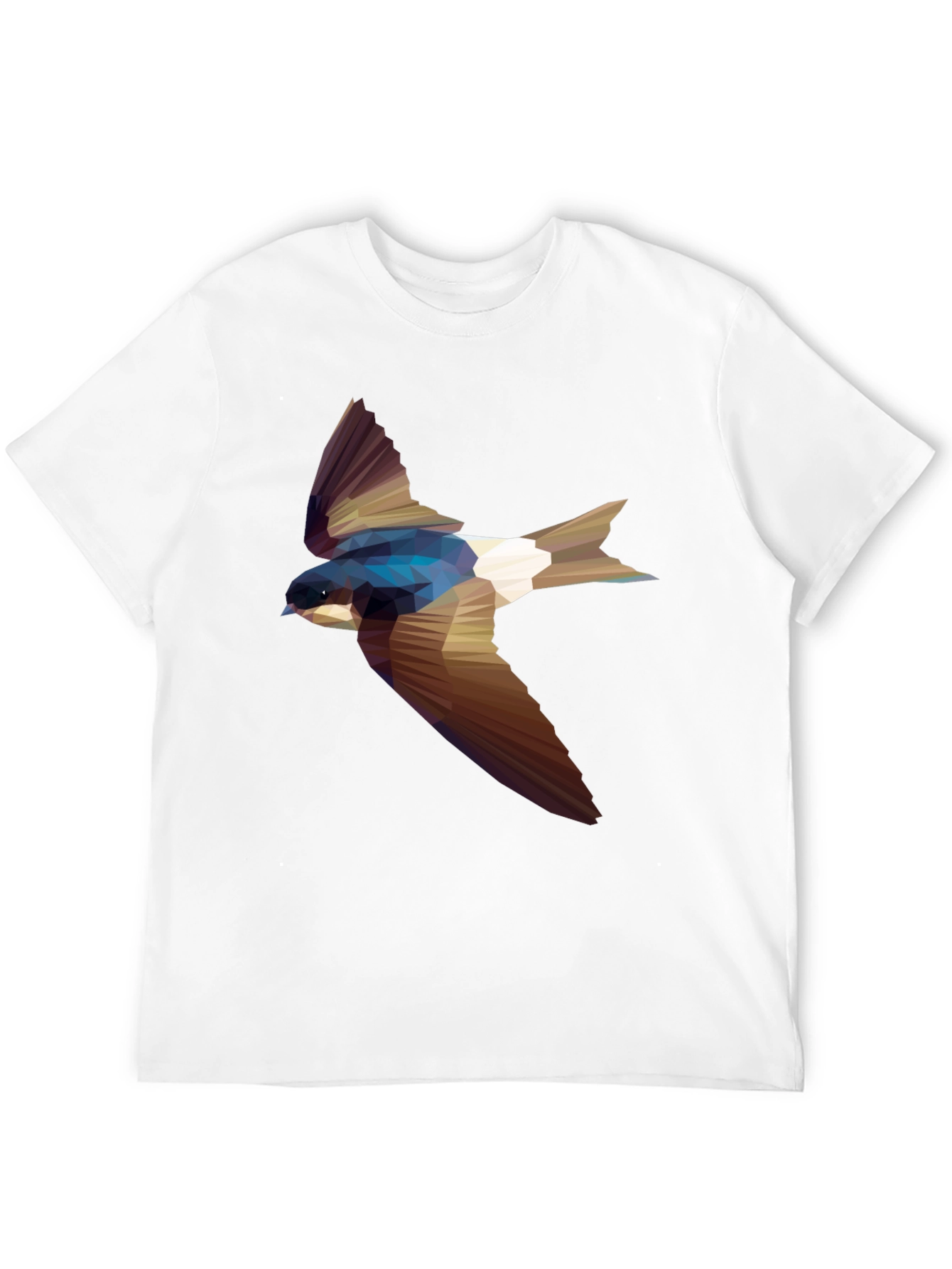 Black Geometric Swallow Print Black T-Shirt view 12