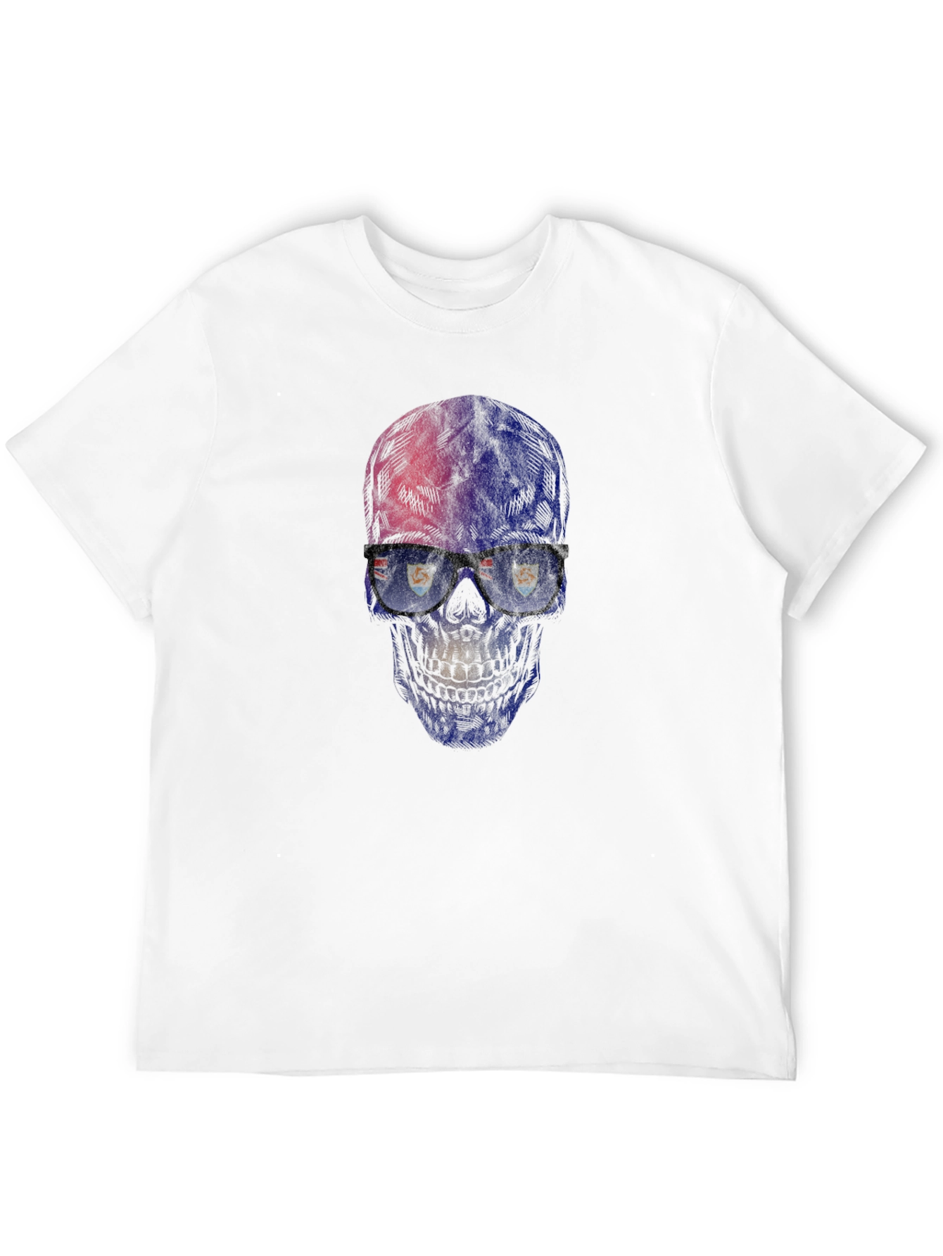 Black Skull with Glasses Graphic T-Shirt view 12