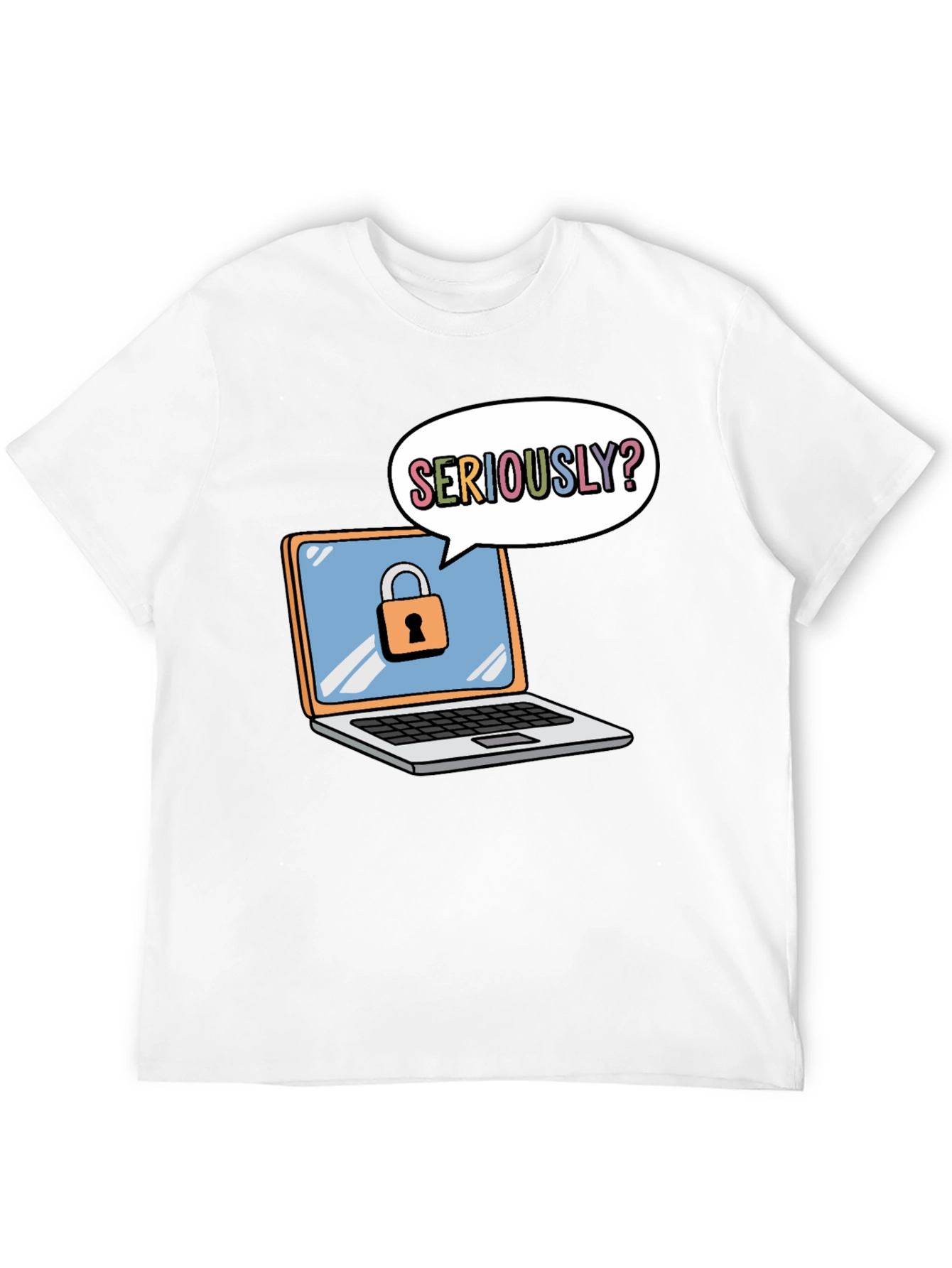 Black Funny Security Laptop T-Shirt view 12