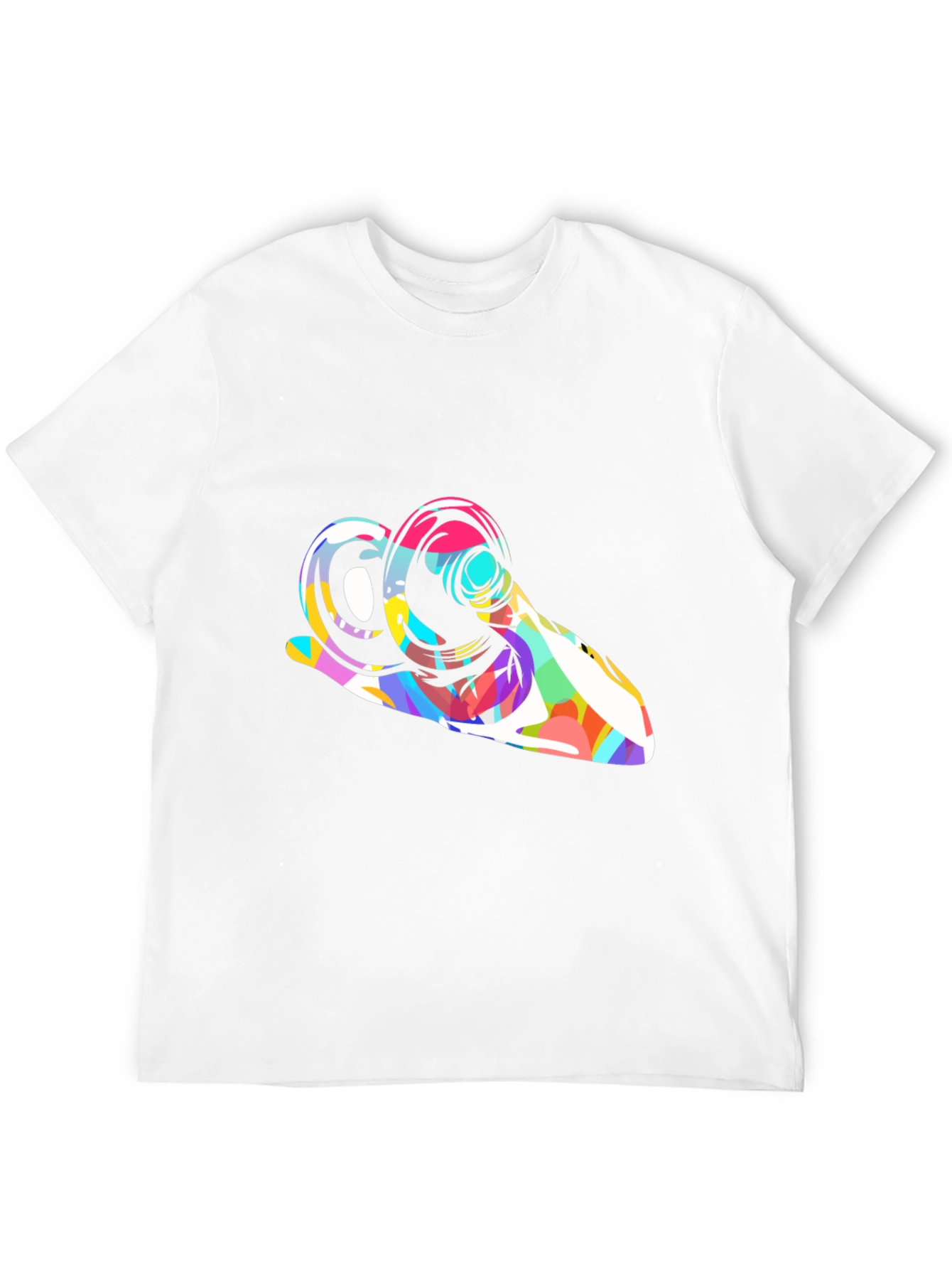 Black Abstract Ram Graphic Tee - Modern Art Shirt view 12