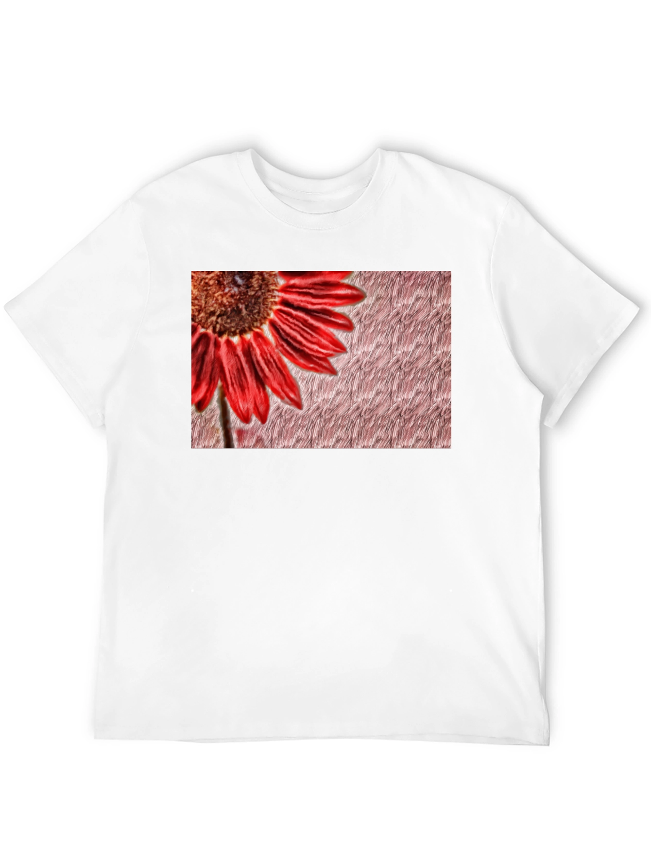 Black Red Flower Graphic Print Black Tee view 12