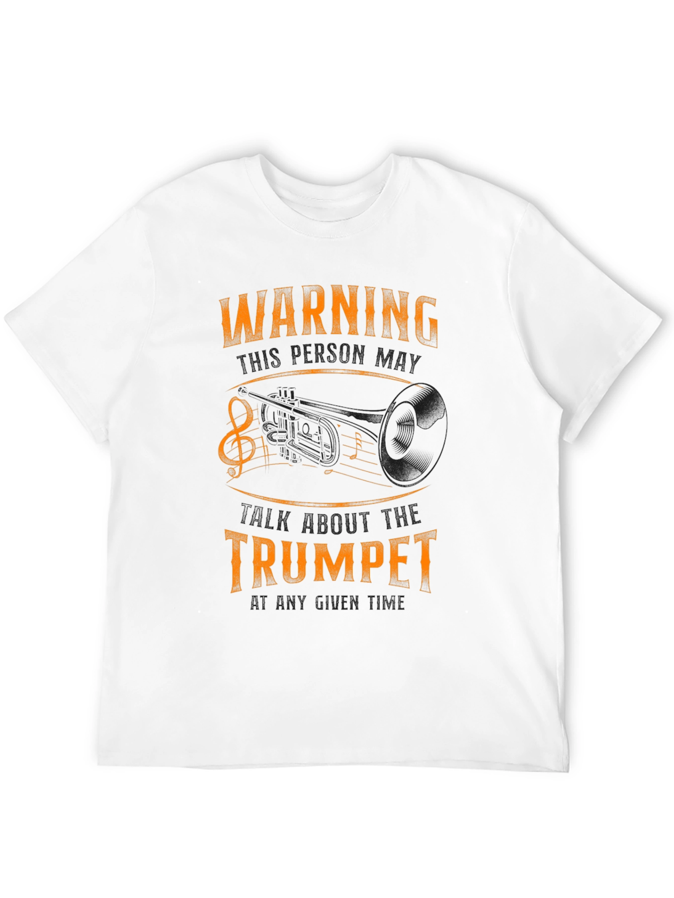 Black Warning May Spontaneously Talk About Trumpet - Black T-Shirt view 12