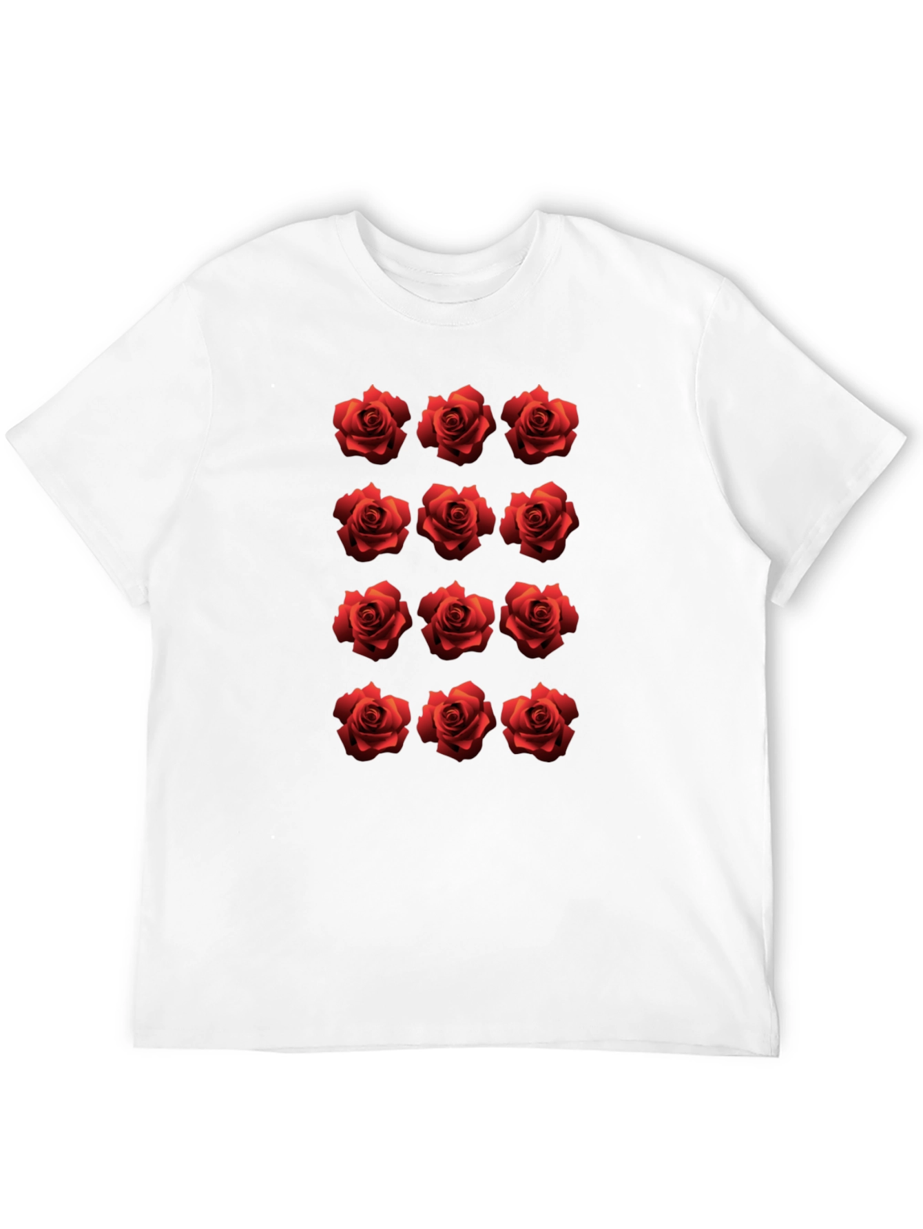 Black Rose Pattern Black T-Shirt view 12