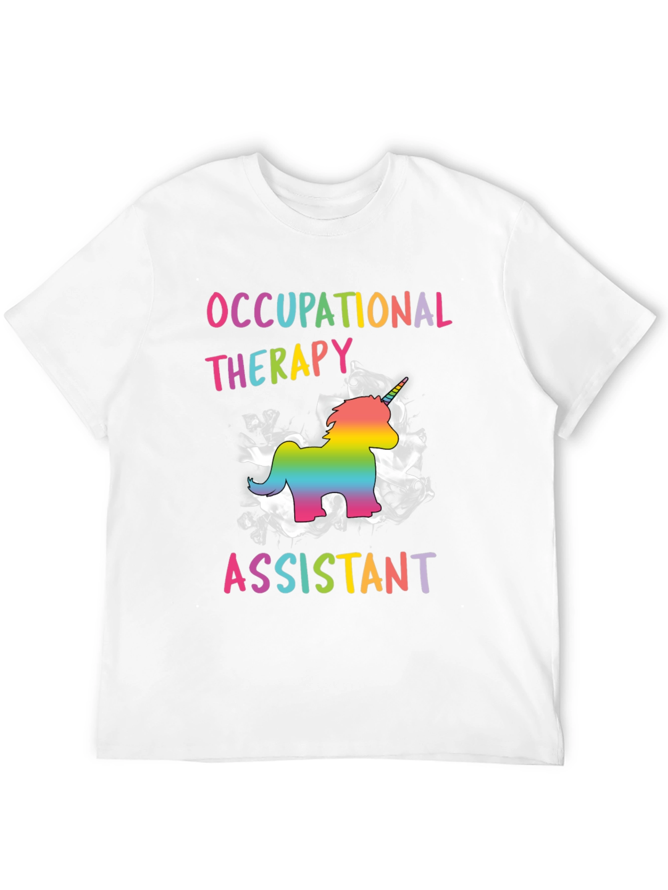Black Occupational Therapy Assistant Rainbow Unicorn T-Shirt view 12