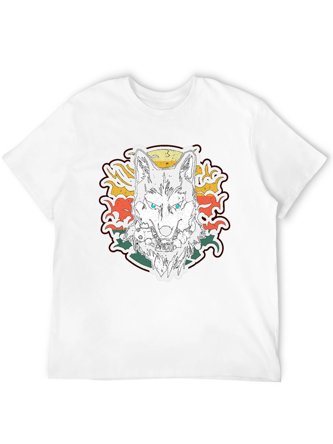 Black Wolf Graphic Print T-Shirt - Short Sleeve Black Tee view 12