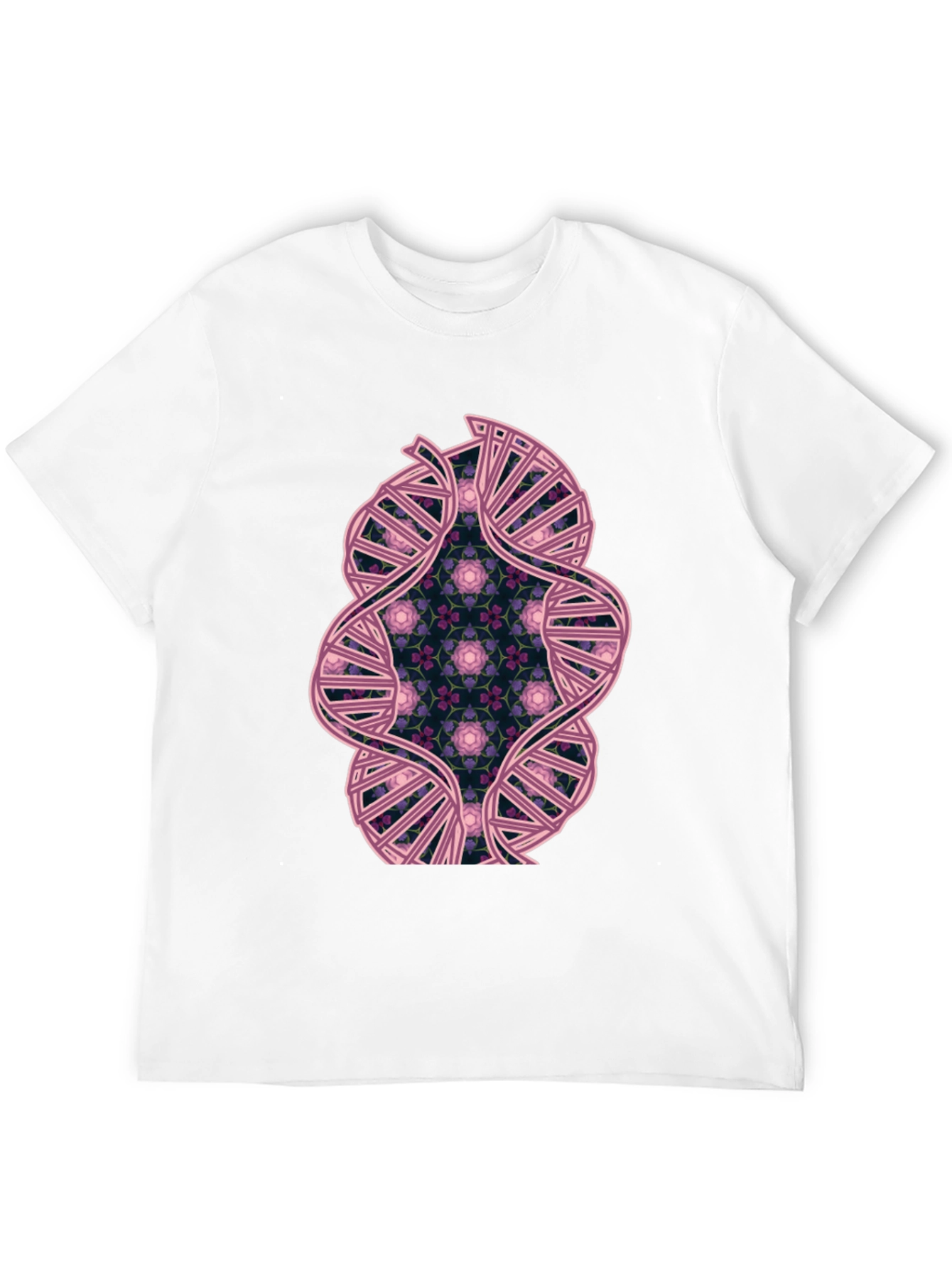 Black DNA Floral Graphic Tee - Stylish Science Shirt view 12