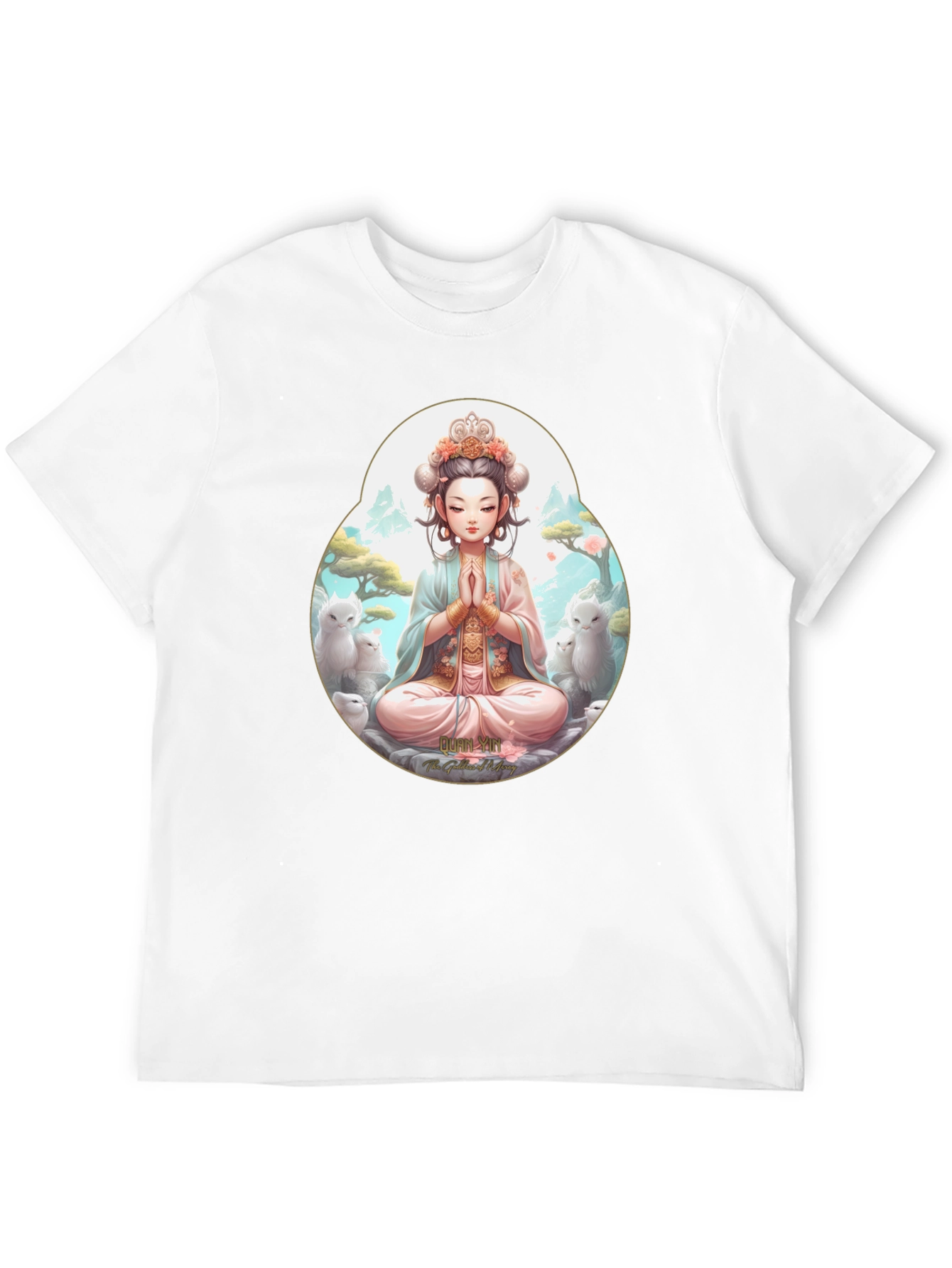 Black Zen Girl T-Shirt - Meditating Anime Style view 12